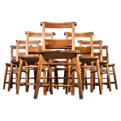 Used 1940's Solid Elm Church - Chapel Dining Chairs - Good Quantity Available