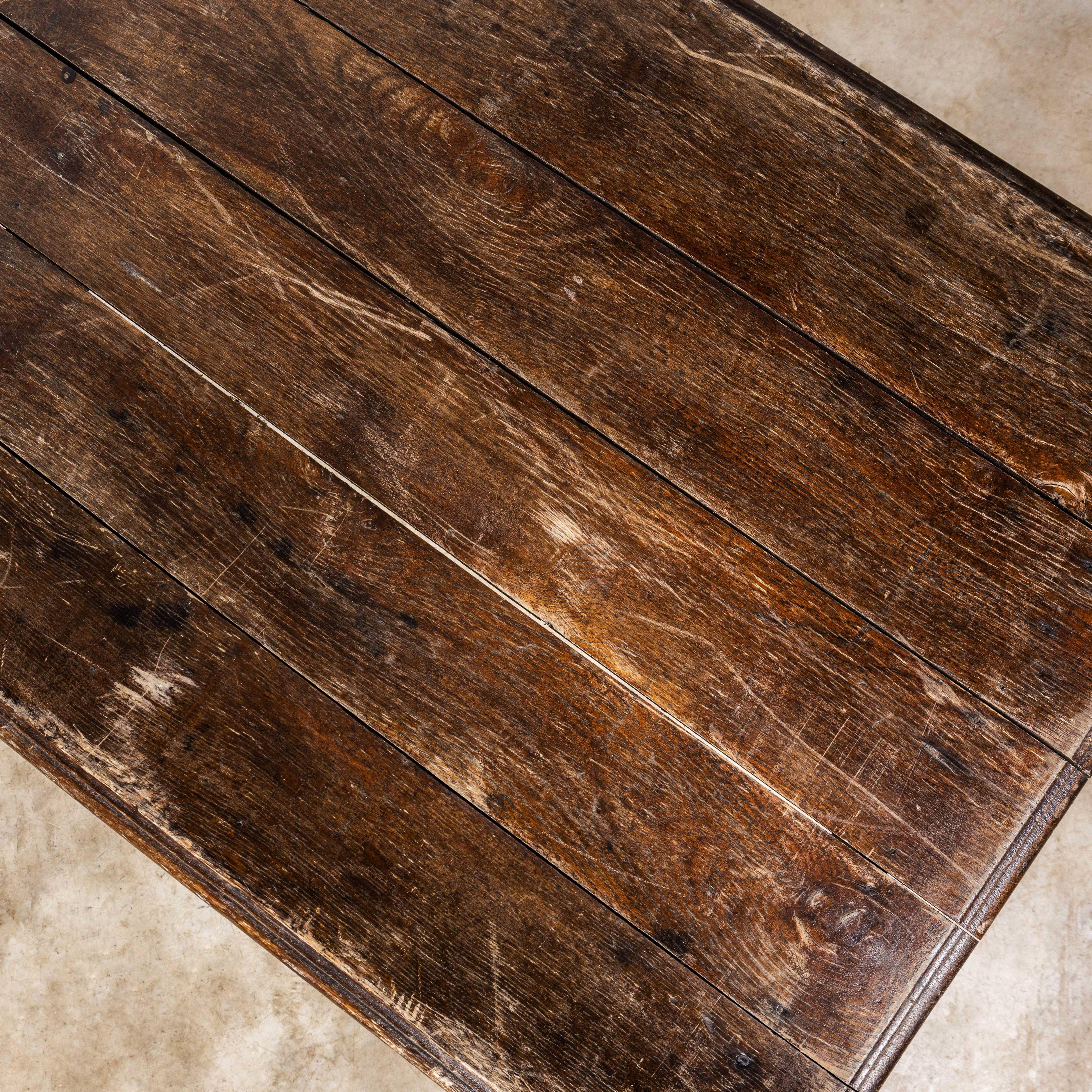 1940's Solid Oak French Planked Dining Table 3