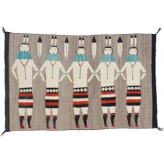 Tapis vintage Yeibichai de style Navajo avec style amérindien