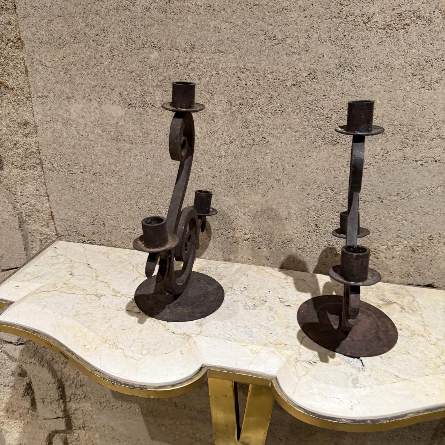 Candelabri in ferro rustici Coloni spagnoli degli anni '40 In condizioni buone in vendita a Chula Vista, CA