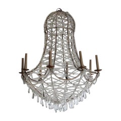1940s Spanish Eight-Arm Glass Chandelier