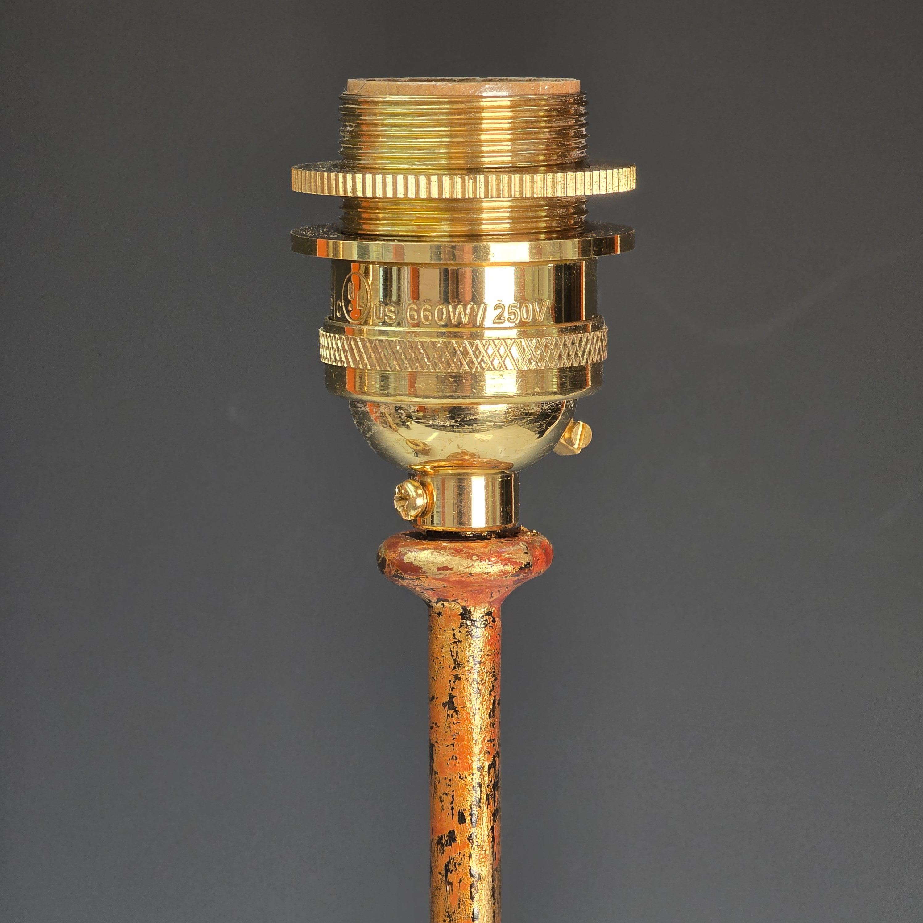 Lámparas españolas de hierro dorado de los años 40 con forma escultórica estilo Giacometti en venta 1