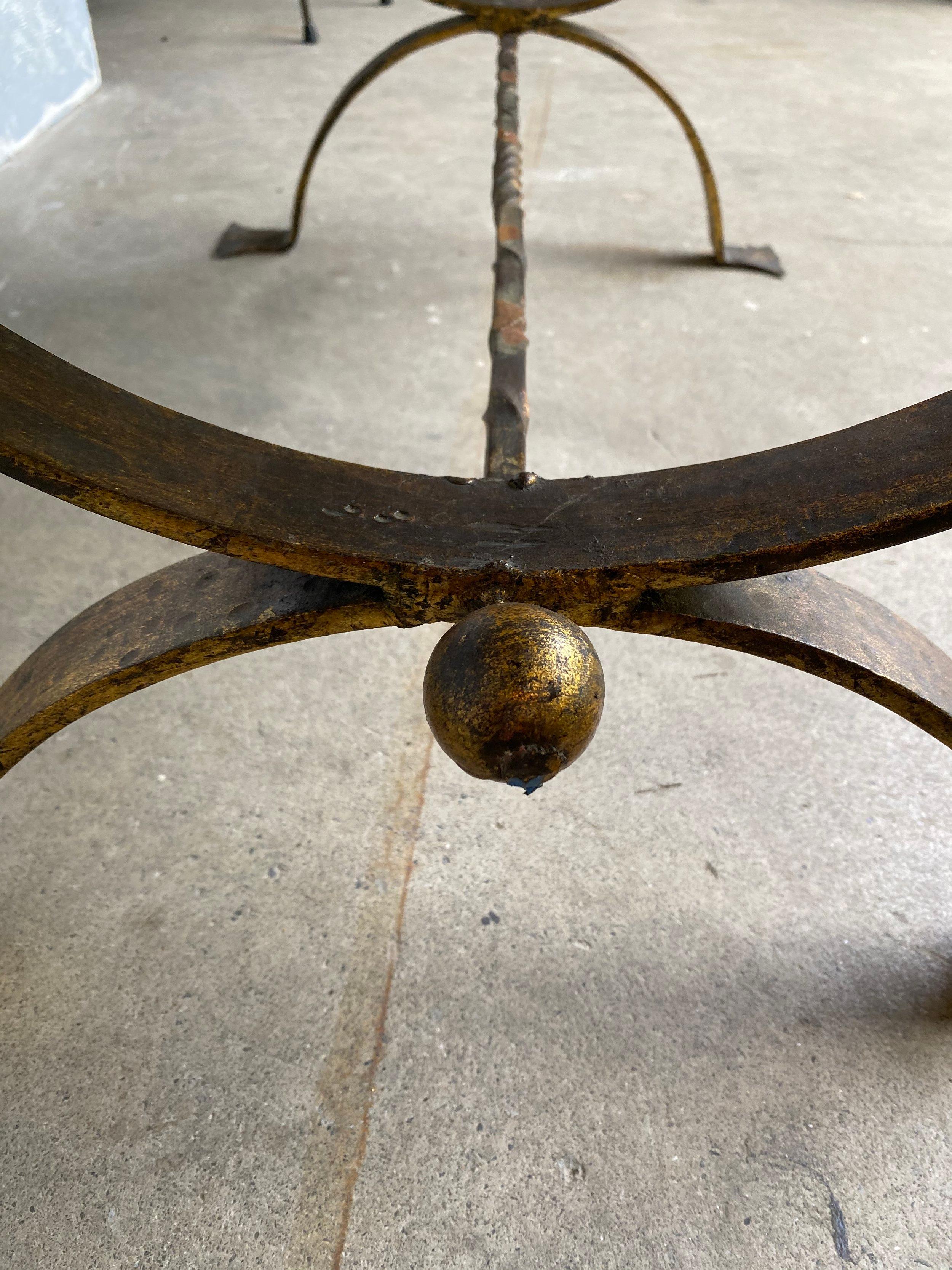 1940's Spanish Marble Coffee Table with Iron Base 7