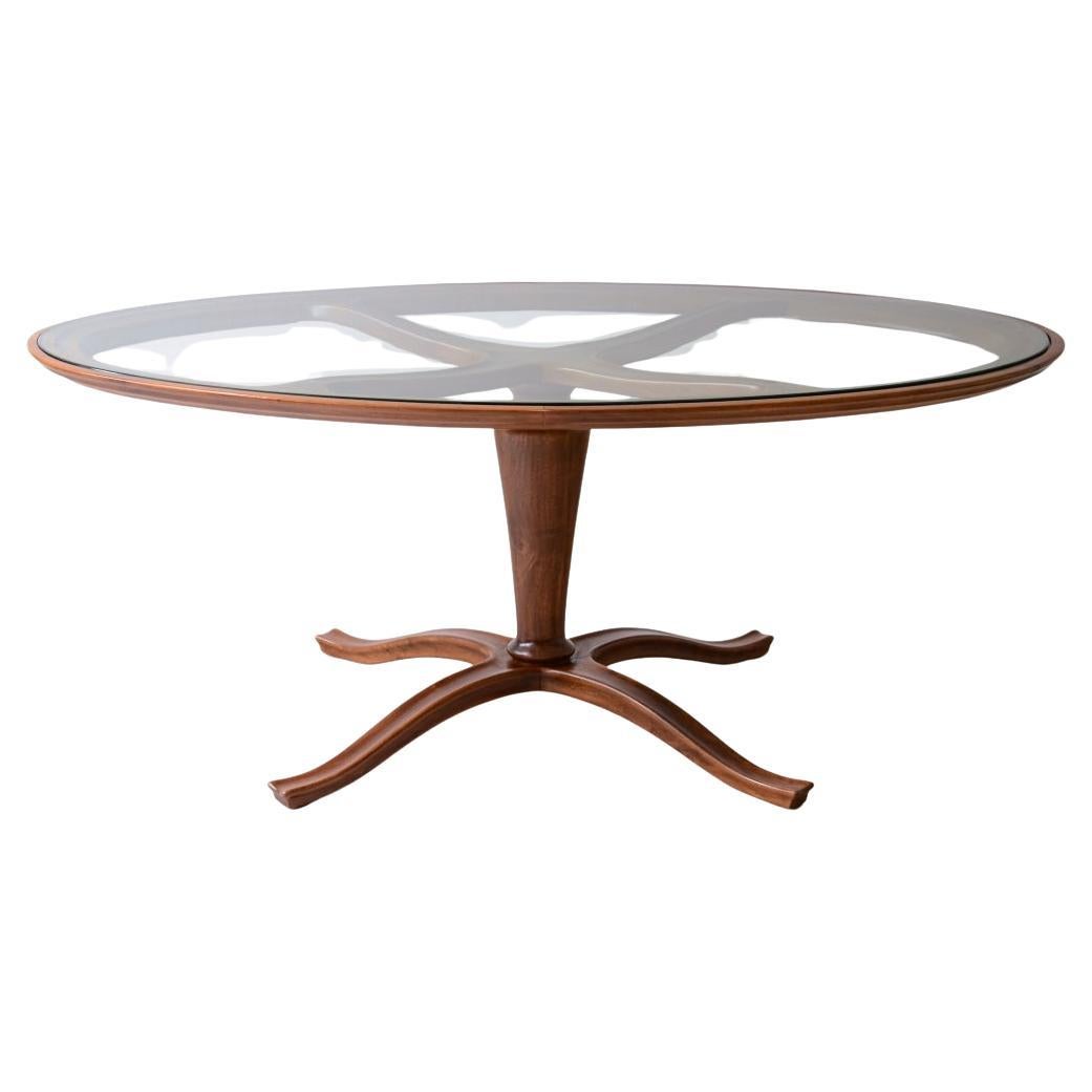 1940's splendid oval shaped wooden table