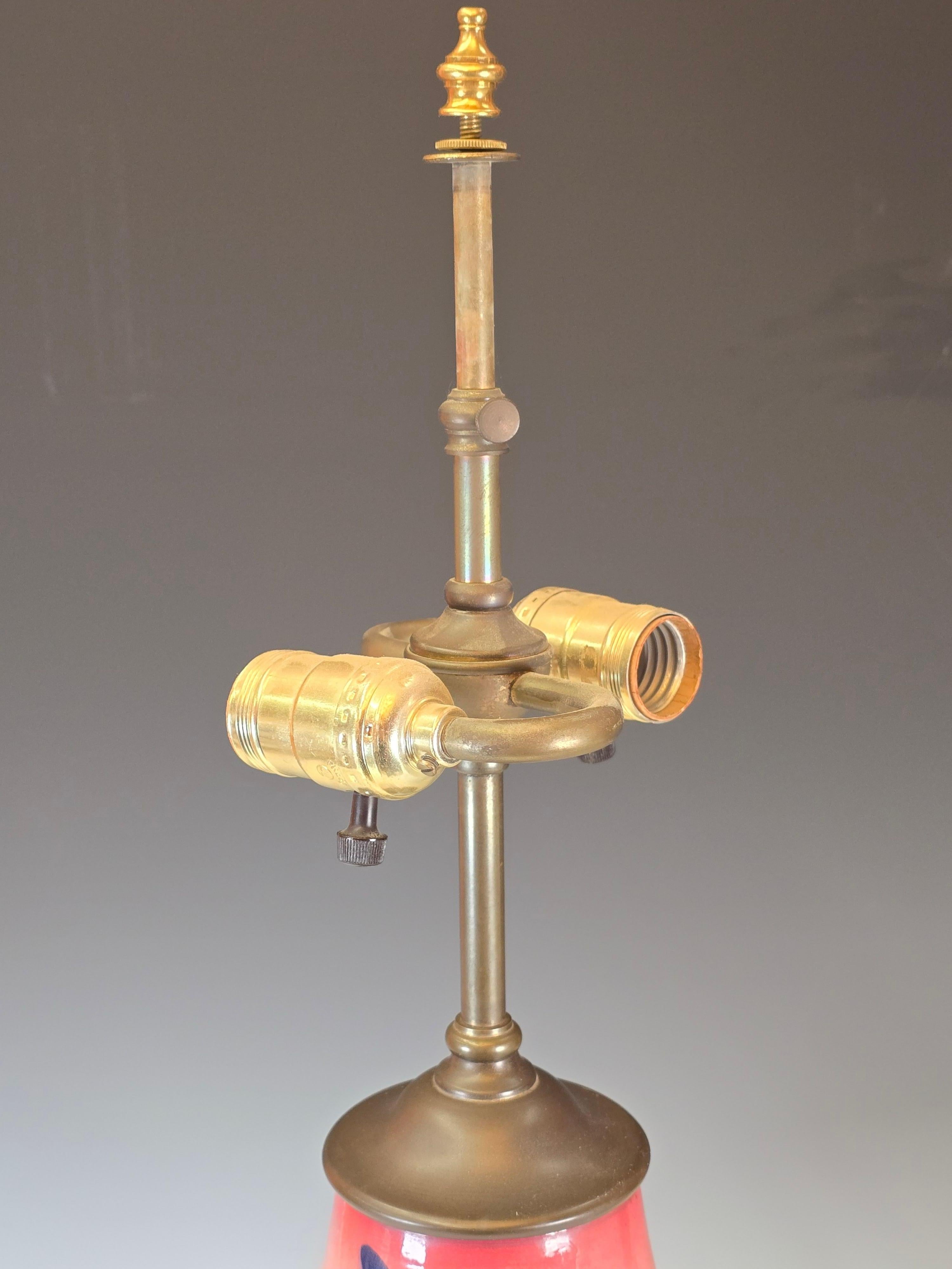 1940s Spray Stenciled Lamp In Good Condition For Sale In Kilmarnock, VA