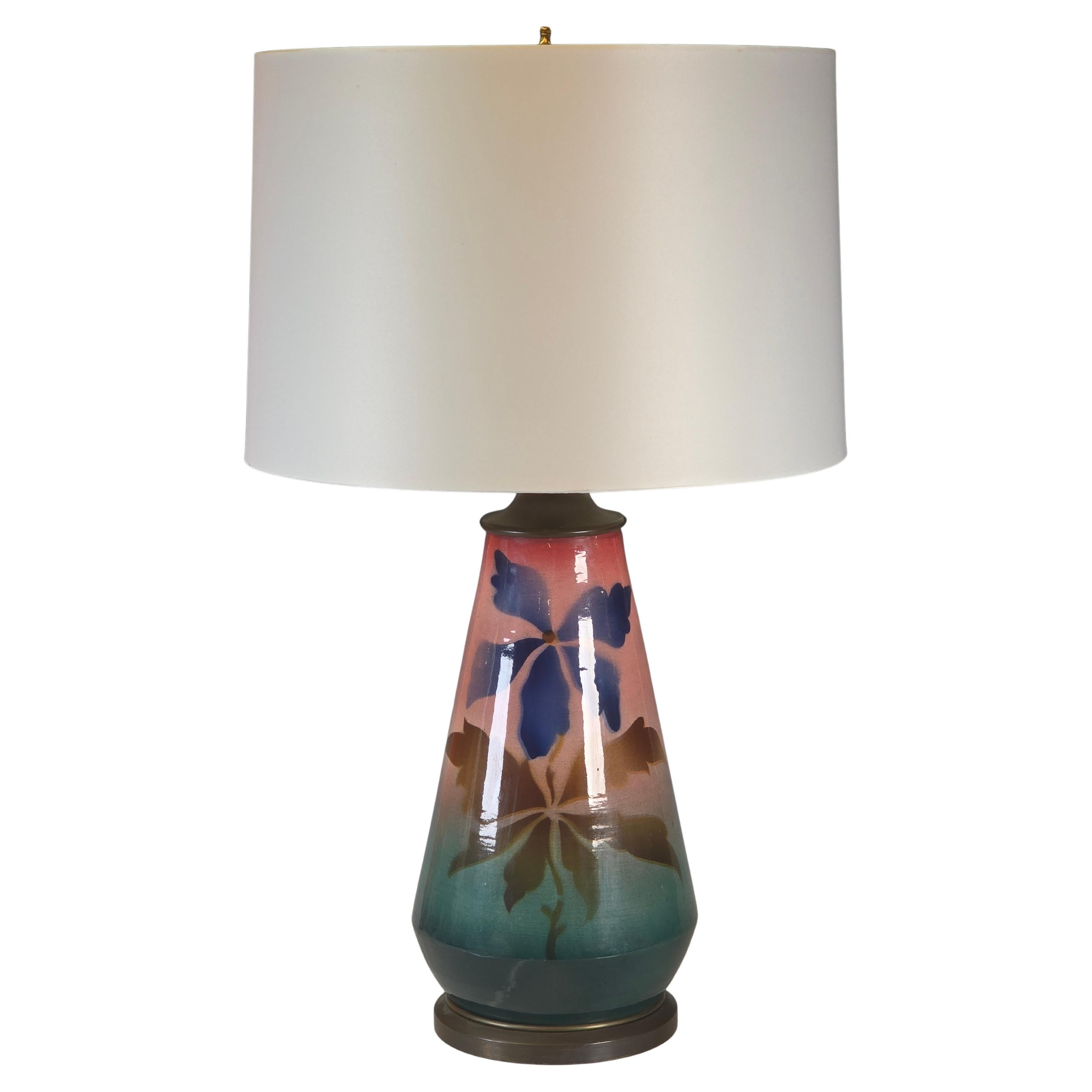 1940s Spray Stenciled Lamp
