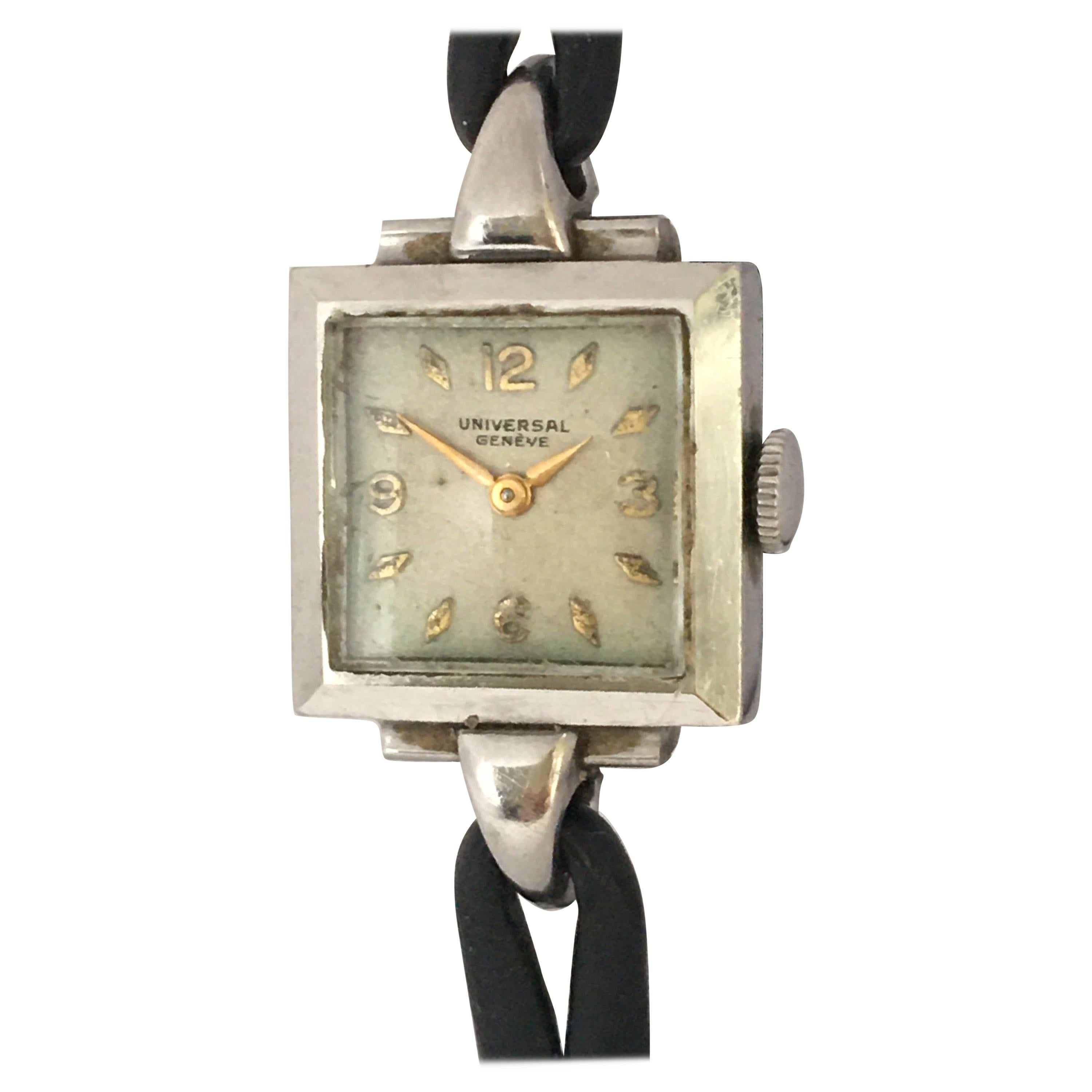 1940s Stainless Steel Mechanical Ladies Universal Geneve Watch