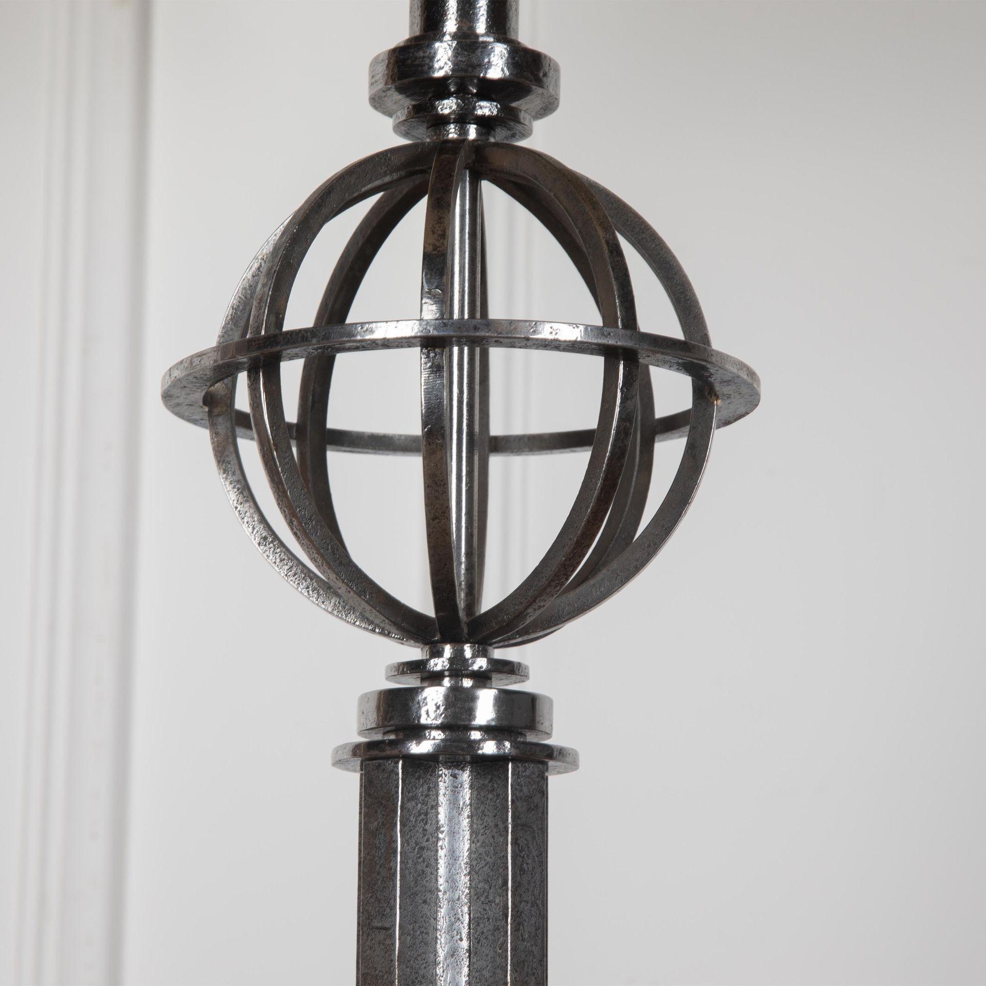 1940s Steel Lamp Stand attributed to Gilbert Poillerat In Good Condition For Sale In Gloucestershire, GB