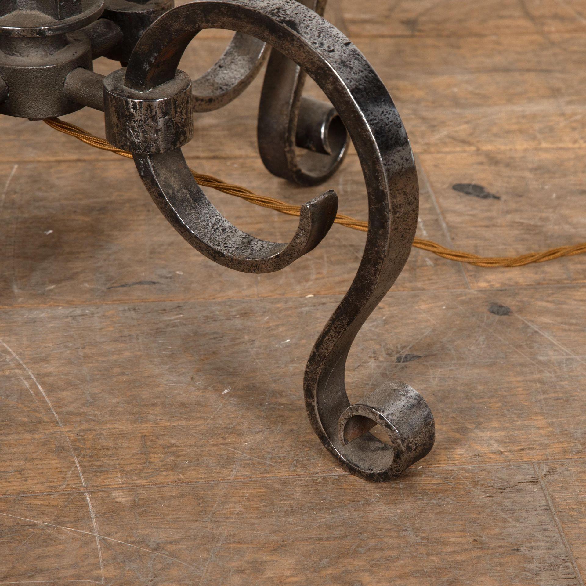 Mid-20th Century 1940s Steel Lamp Stand attributed to Gilbert Poillerat For Sale