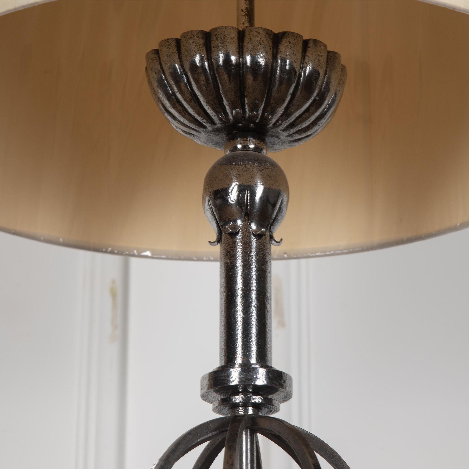 1940s Steel Lamp Stand attributed to Gilbert Poillerat For Sale 2