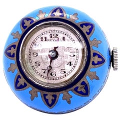 Vintage 1940s Sterling and Enamel Rexora Watch