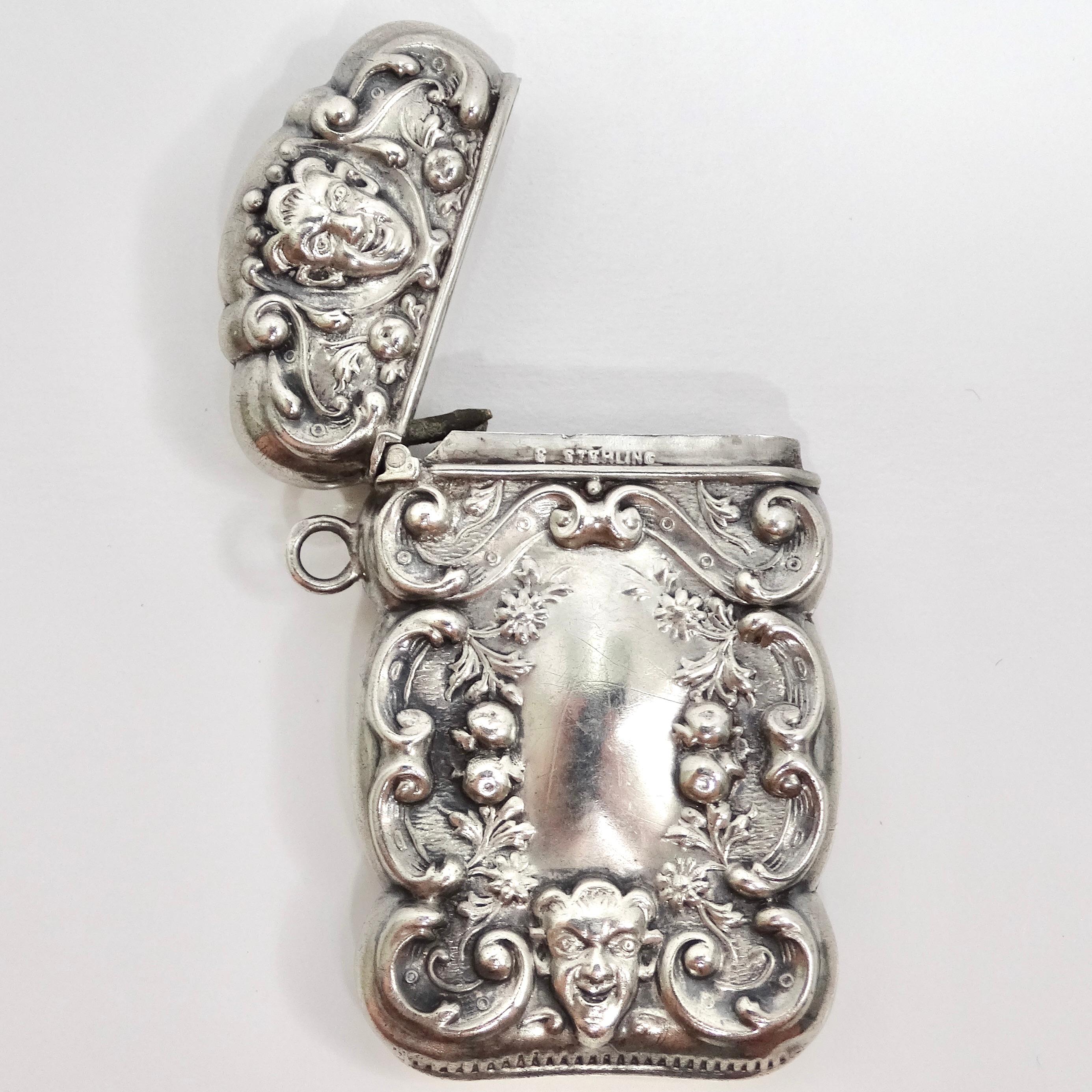 1940s Sterling Silver Engraved Matchbox Pendent For Sale 1