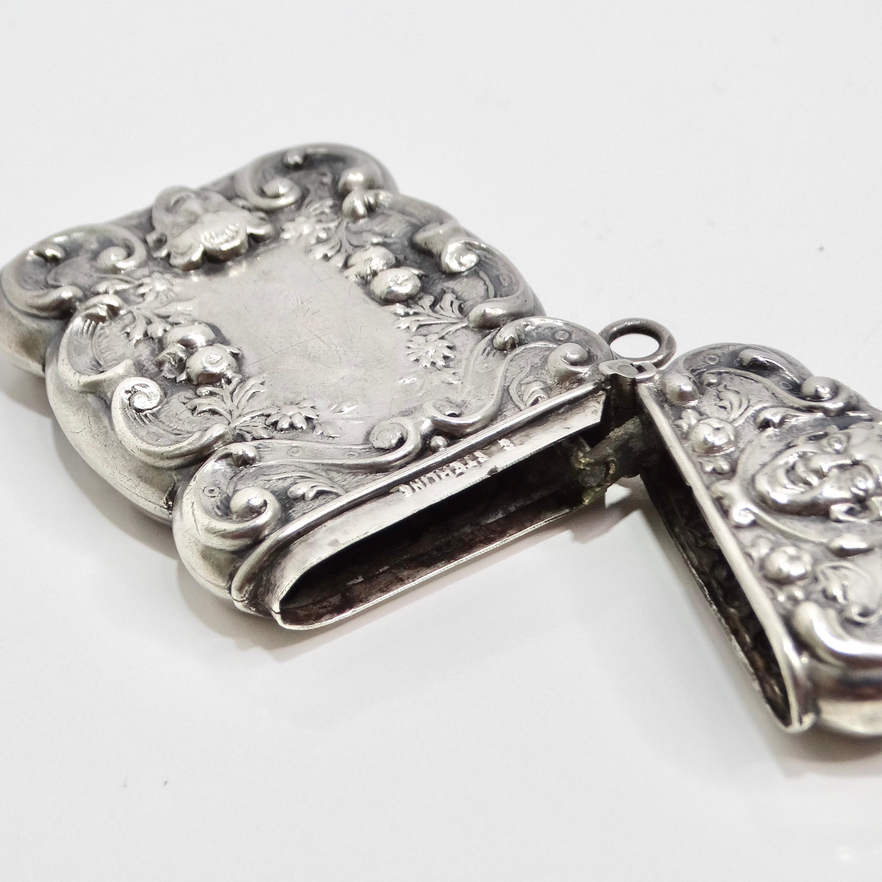 1940s Sterling Silver Engraved Matchbox Pendent For Sale 2