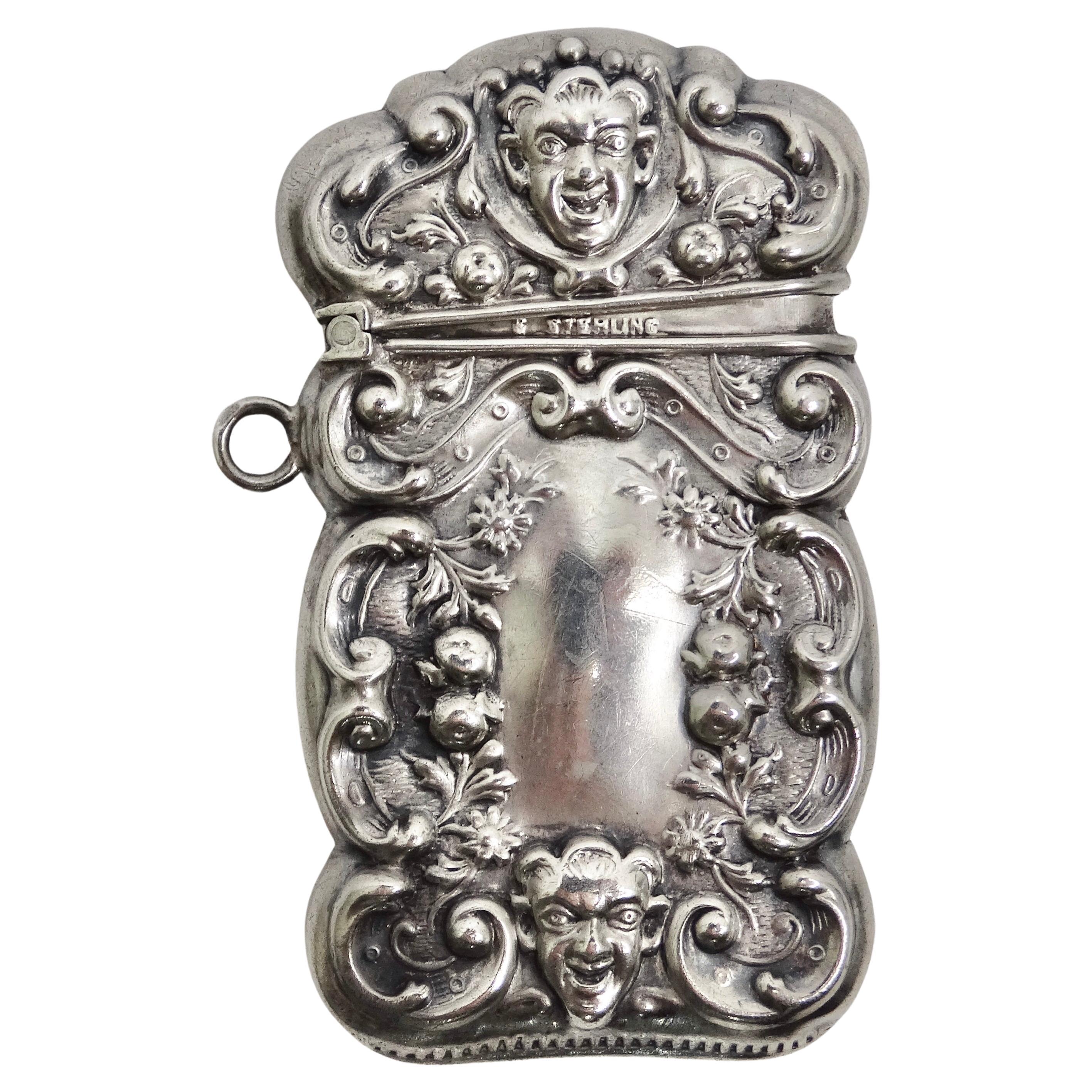 1940s Sterling Silver Engraved Matchbox Pendent For Sale