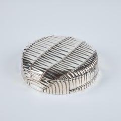 1940's Sterling Silver Hinged Box with Bamboo Pattern