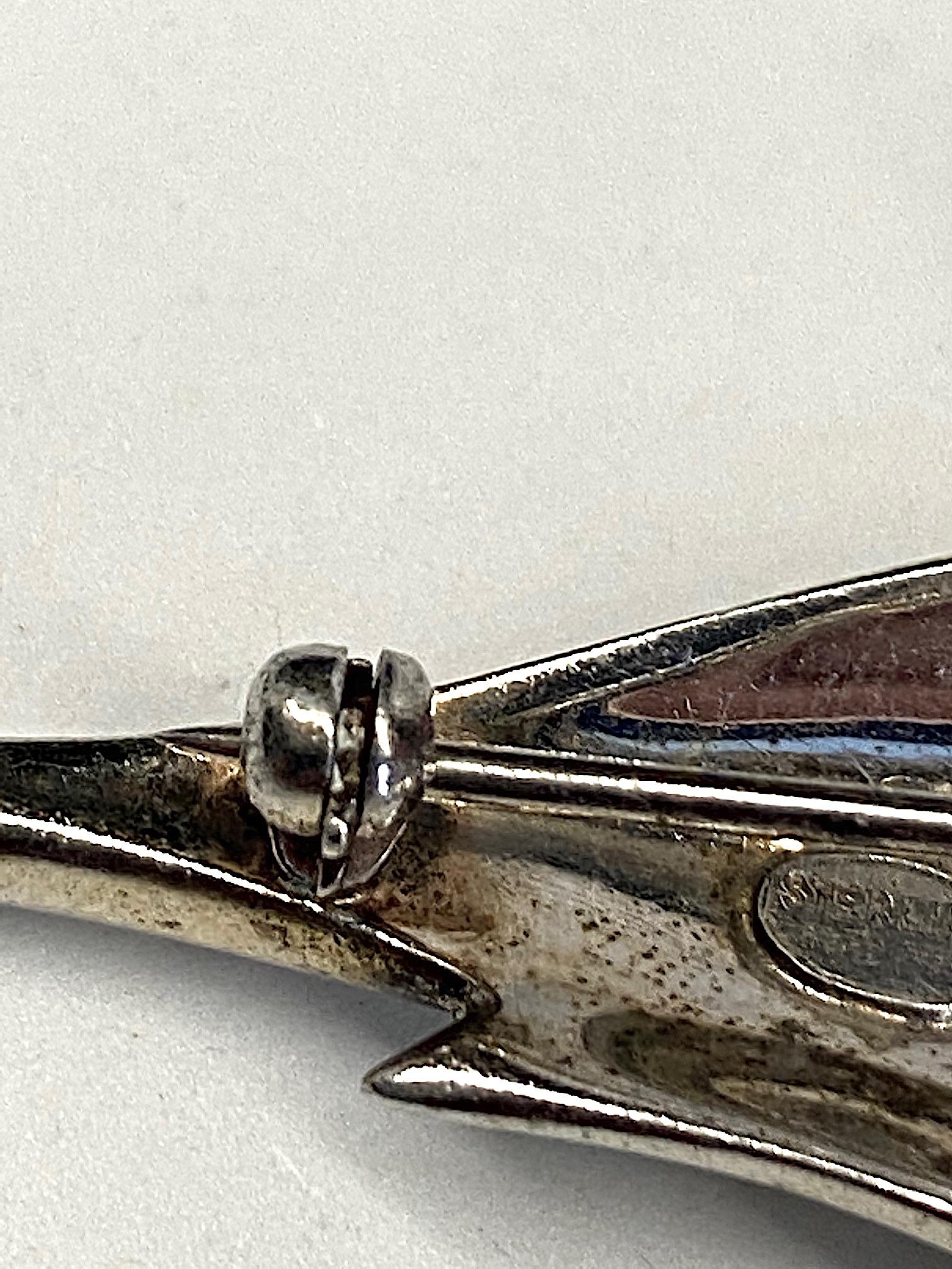 1940s Sterling Silver Large Sailfish Brooch 6