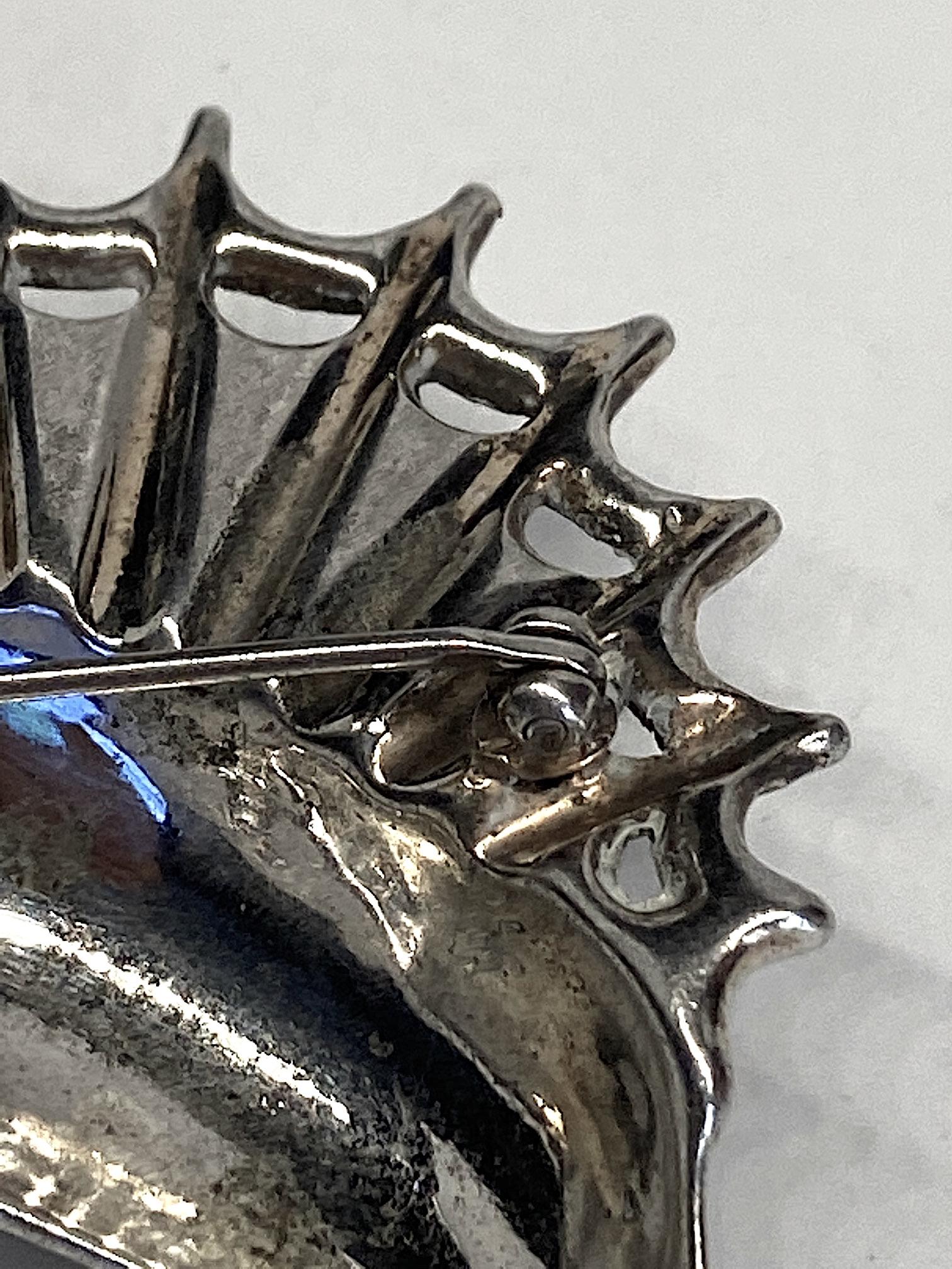 1940s Sterling Silver Large Sailfish Brooch 7