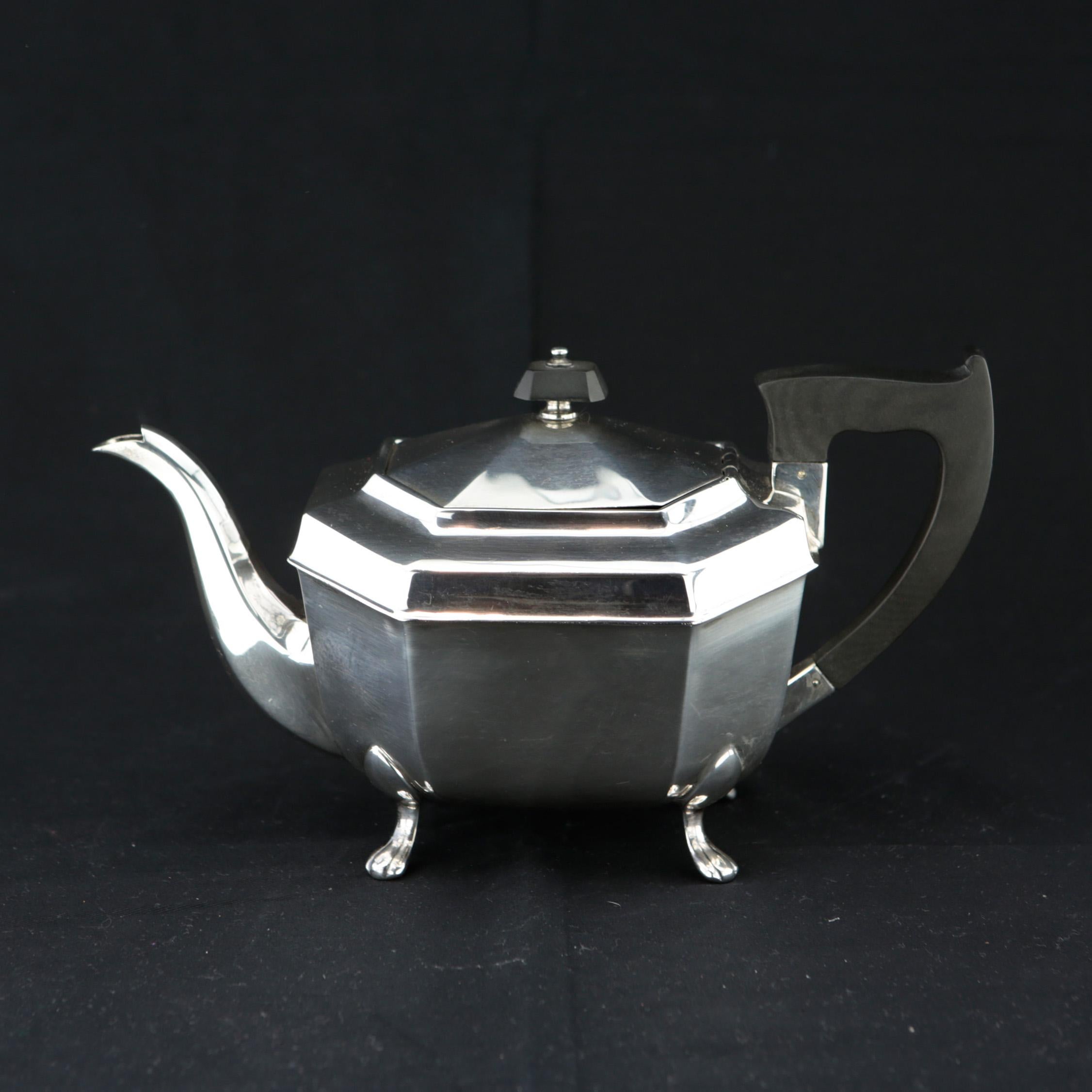 Mid-20th Century 1940s Sterling Silver Tea Set Sheffield Great Britain For Sale