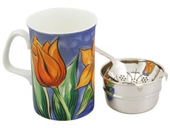 passoire à thé en argent sterling des années 1940 par Emile Viner