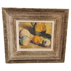 1940's Still Life oil on board painting by Paul Petit