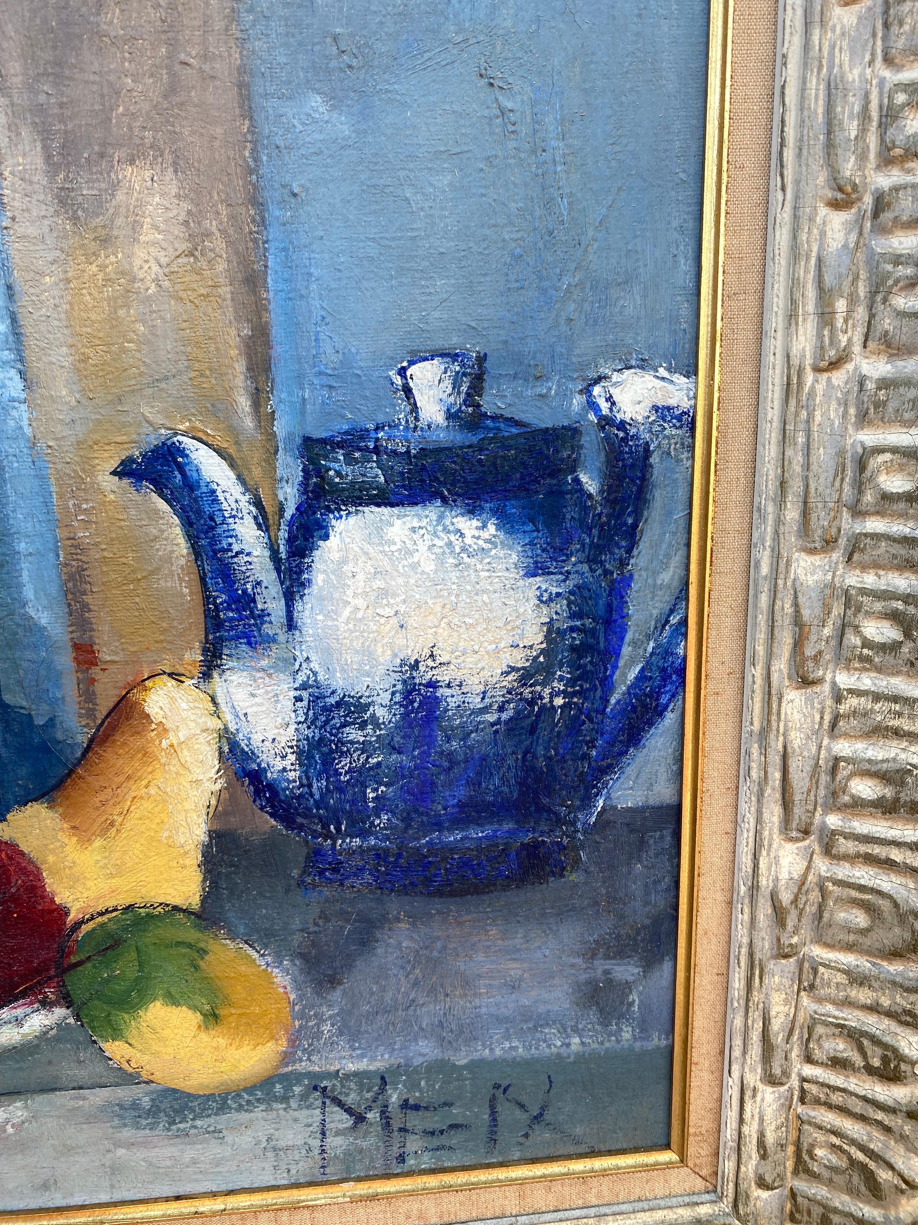 Mid-20th Century 1940’s Still-Life Oil on Canvas For Sale