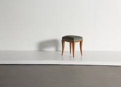 1940s Stool in the Style of Jules Leleu, France, Requires Reupholstery