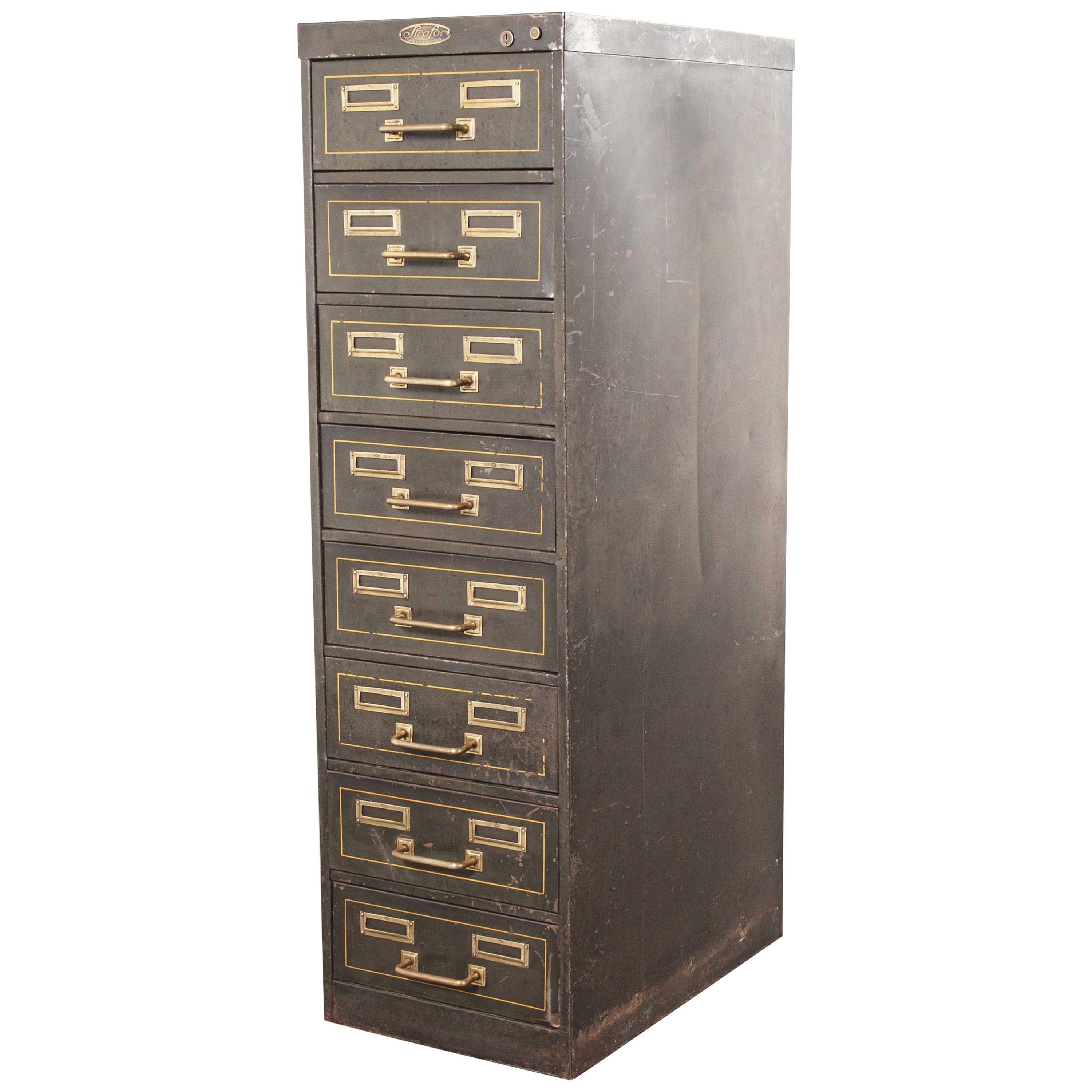 1940s Strafor Filing Cabinet, Original Paint For Sale