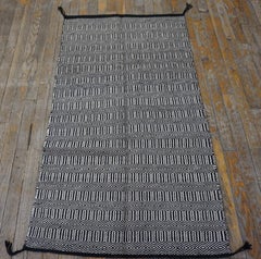 1940s Stripe Ingrain Rug American SW Navajo Twill Saddle Blanket 2'6"x4'4 Carpet