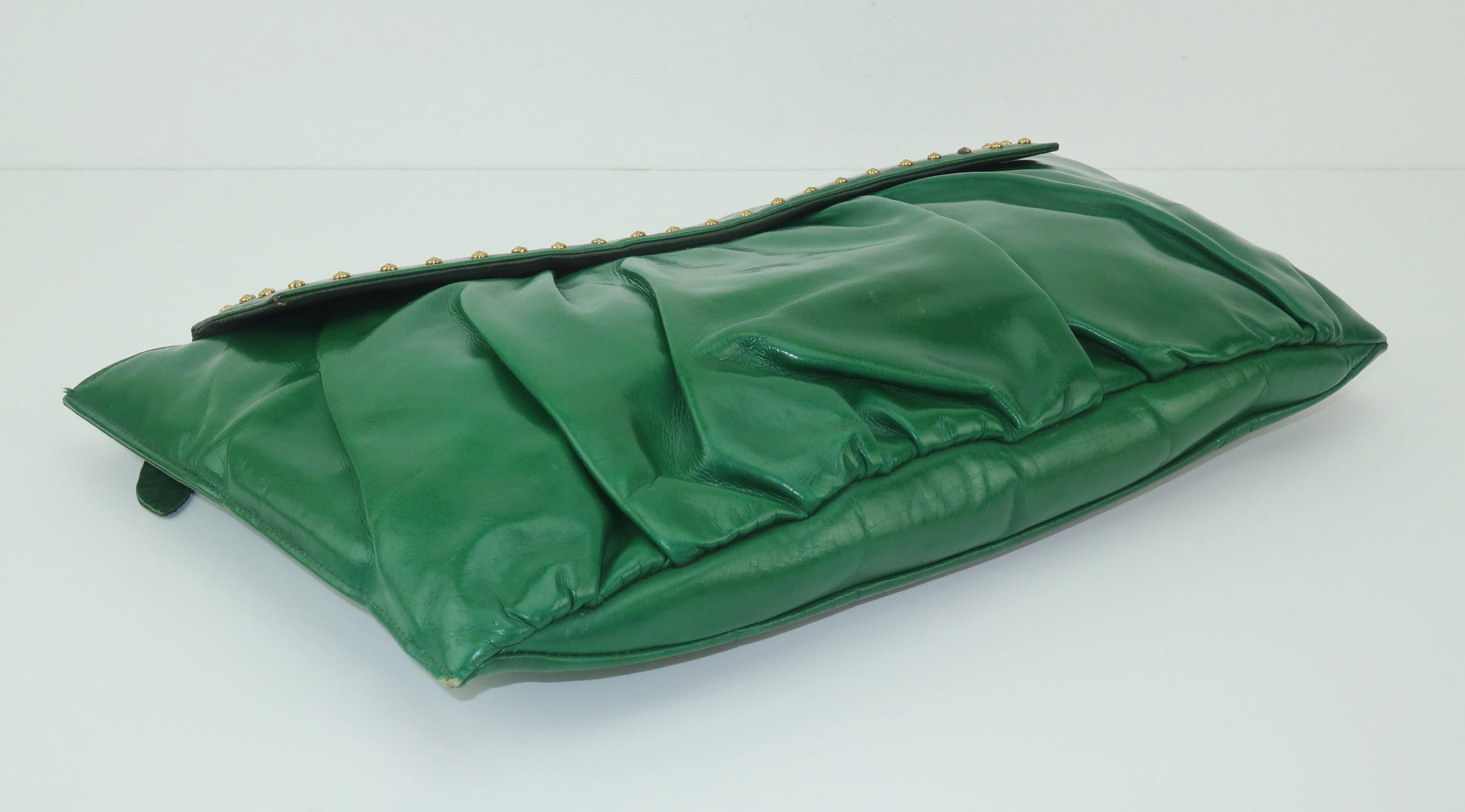 green clutch handbag