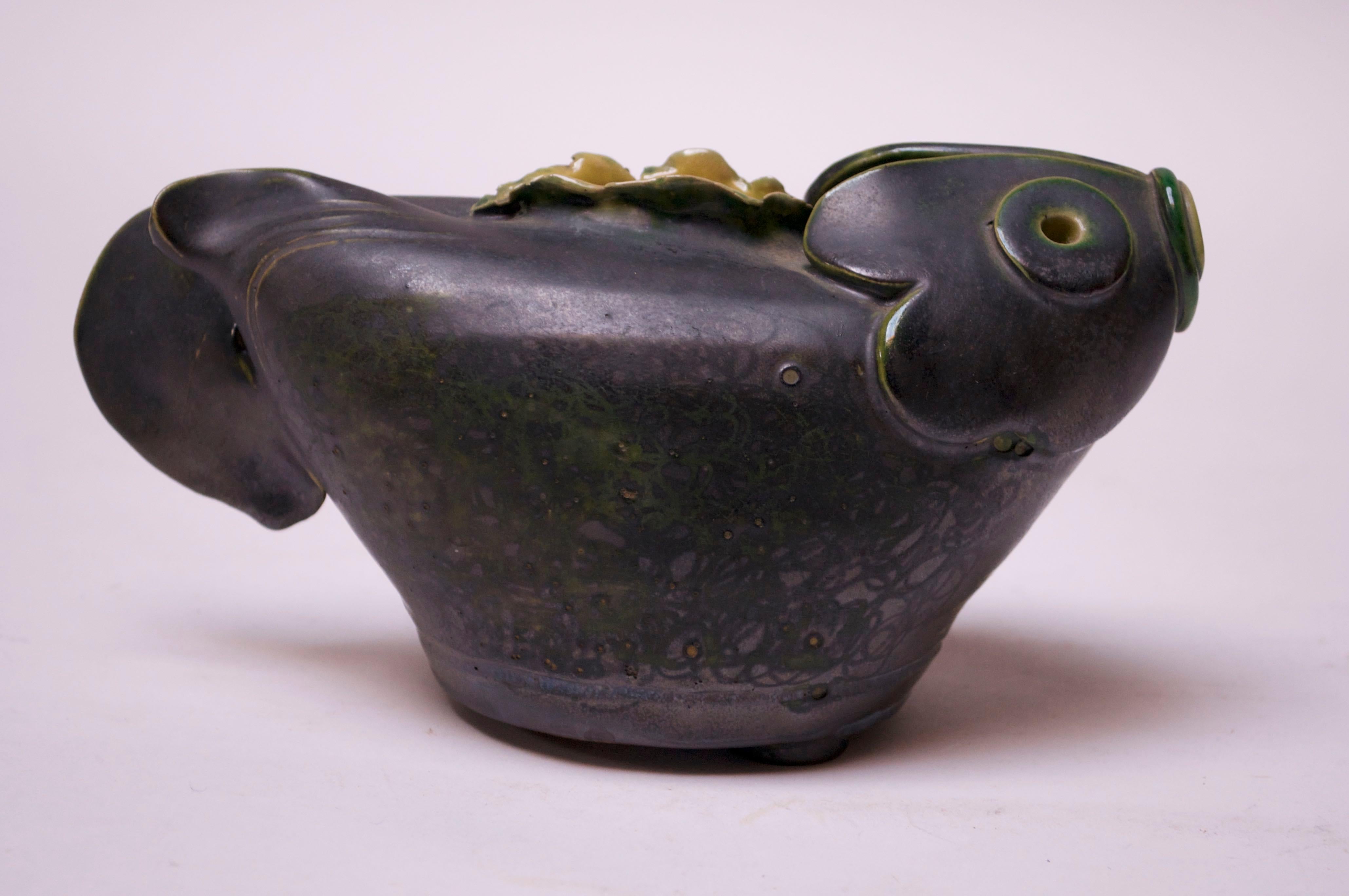 Mid-20th Century 1940s Studio Pottery Fish Pitcher by Emily Reinse