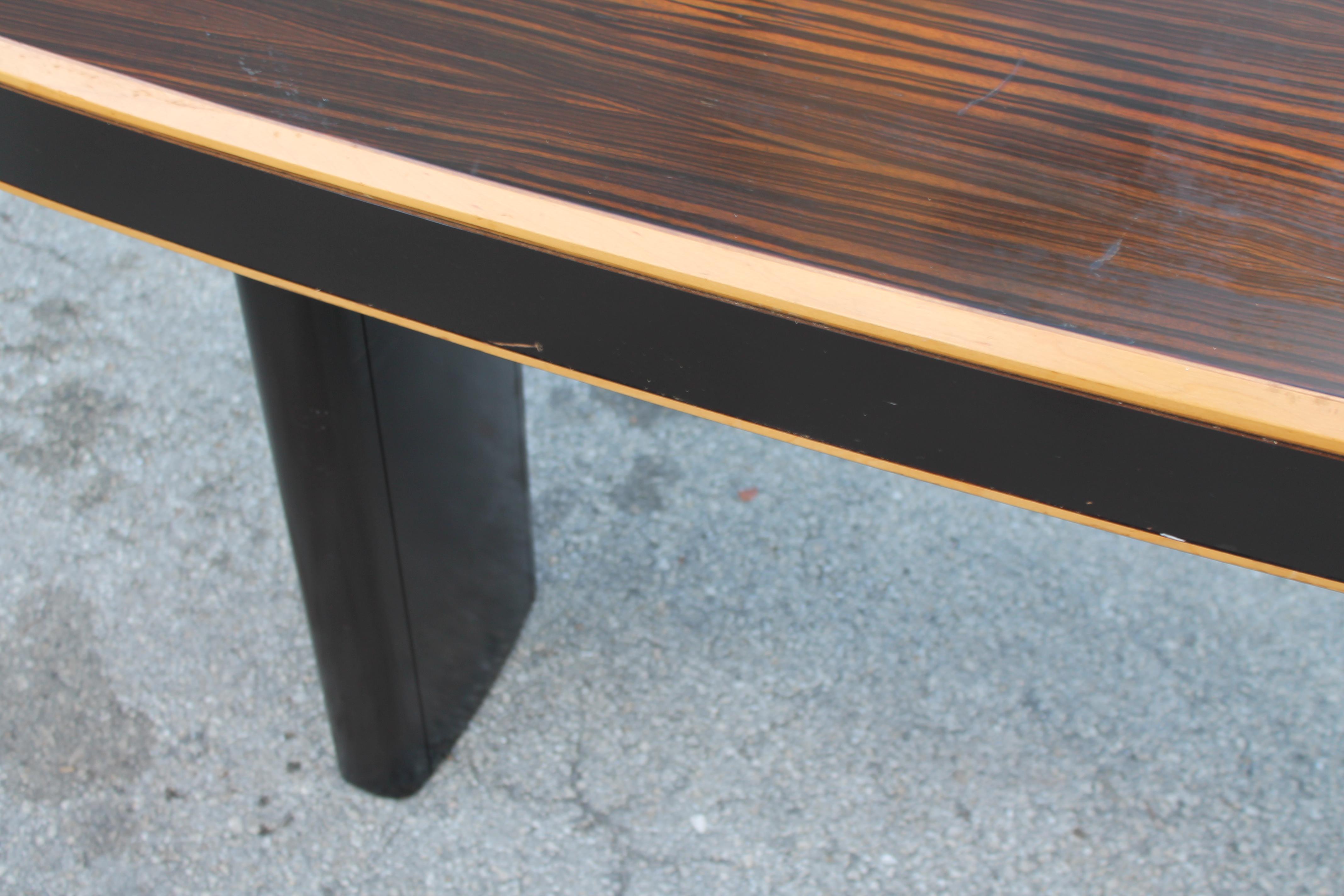 1940's Stunning French Art Deco Exotic Macassar Ebony Console Table 1
