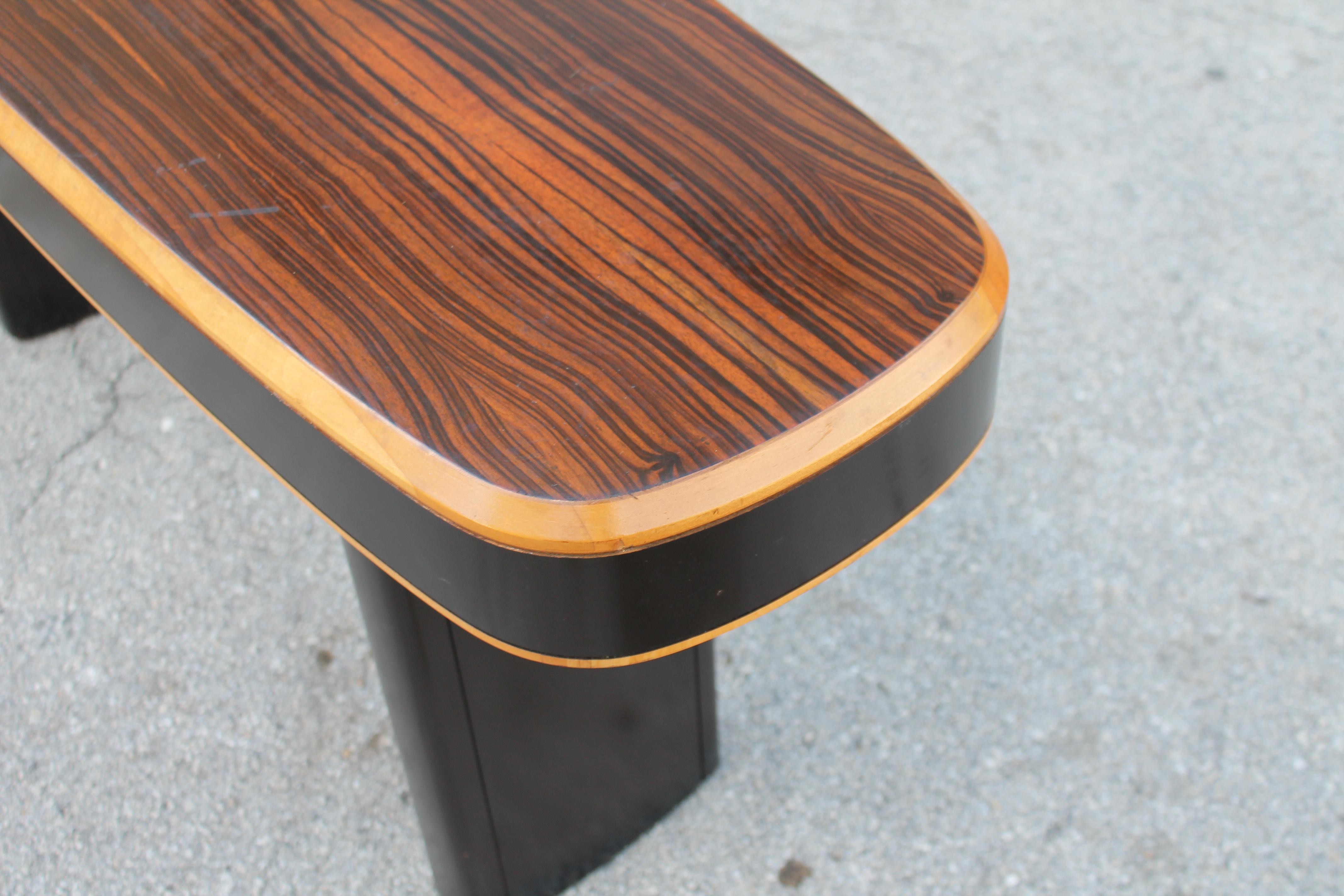 1940's Stunning French Art Deco Exotic Macassar Ebony Console Table 2