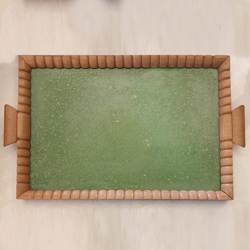Mid-Century Modern 1940s Stunning Tray in Wood, Made in Italy For Sale