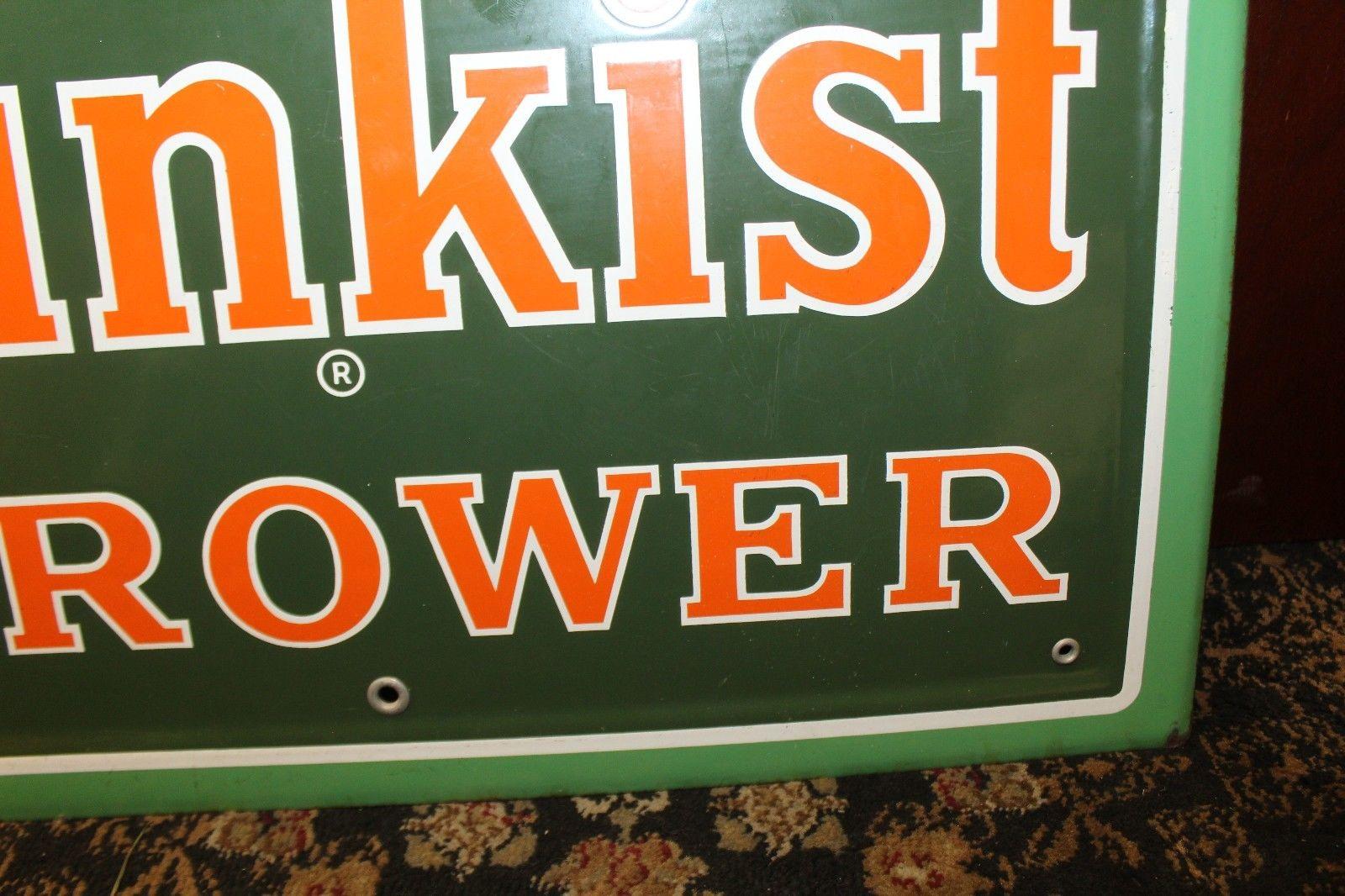American 1940s Sunkist Grower Porcelain Sign For Sale