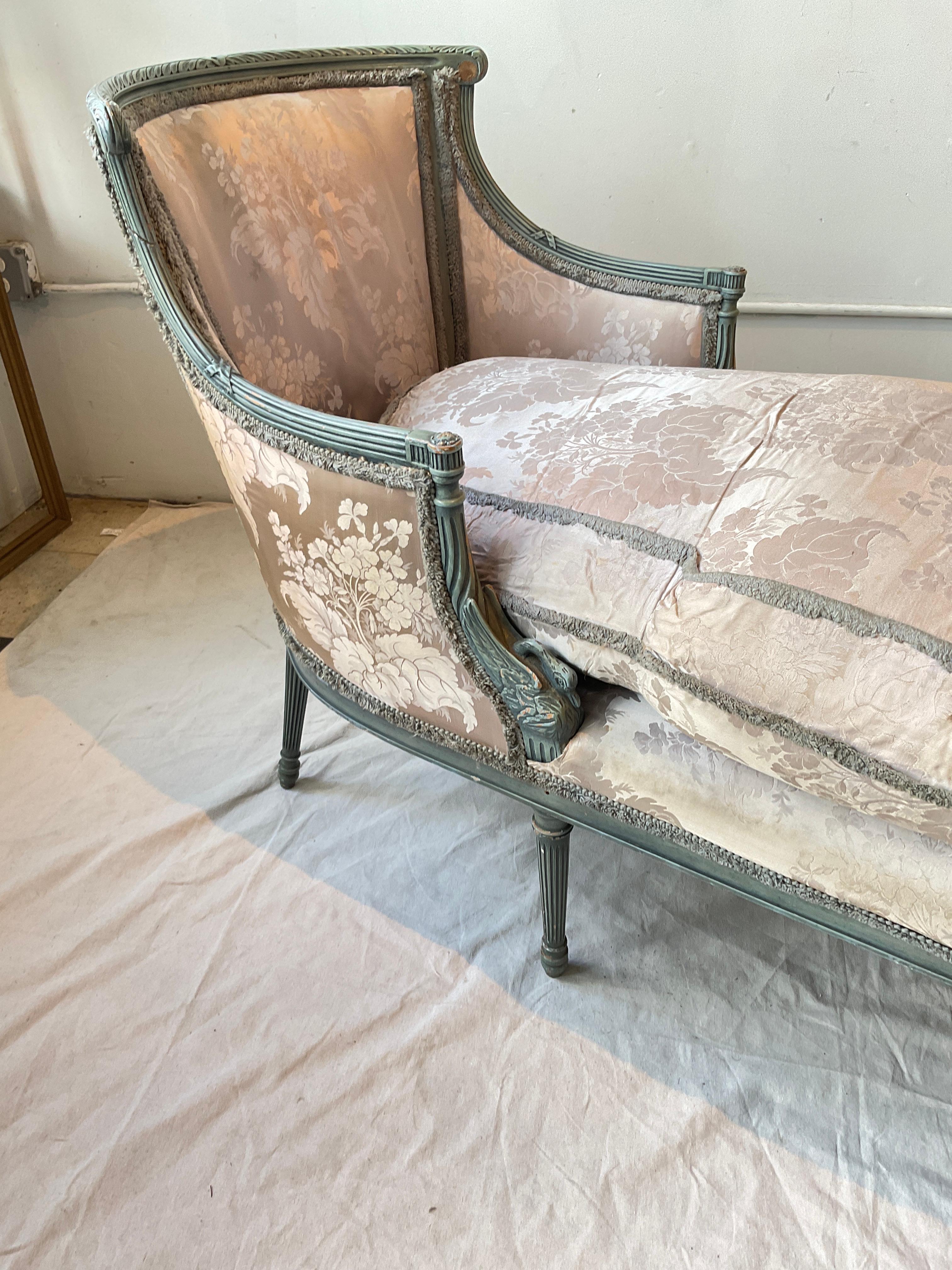 Wood 1940s Swan Chaise Lounge For Sale