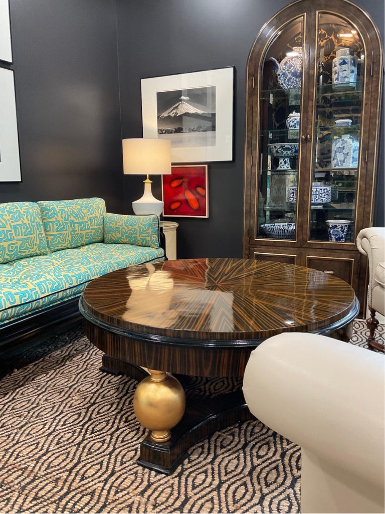 1940s Swedish Art Deco Coffee Table in Zebrano Wood For Sale at 1stDibs