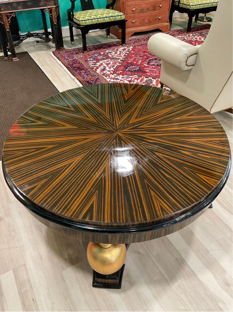 1940s Swedish Art Deco Coffee Table in Zebrano Wood For Sale at 1stDibs