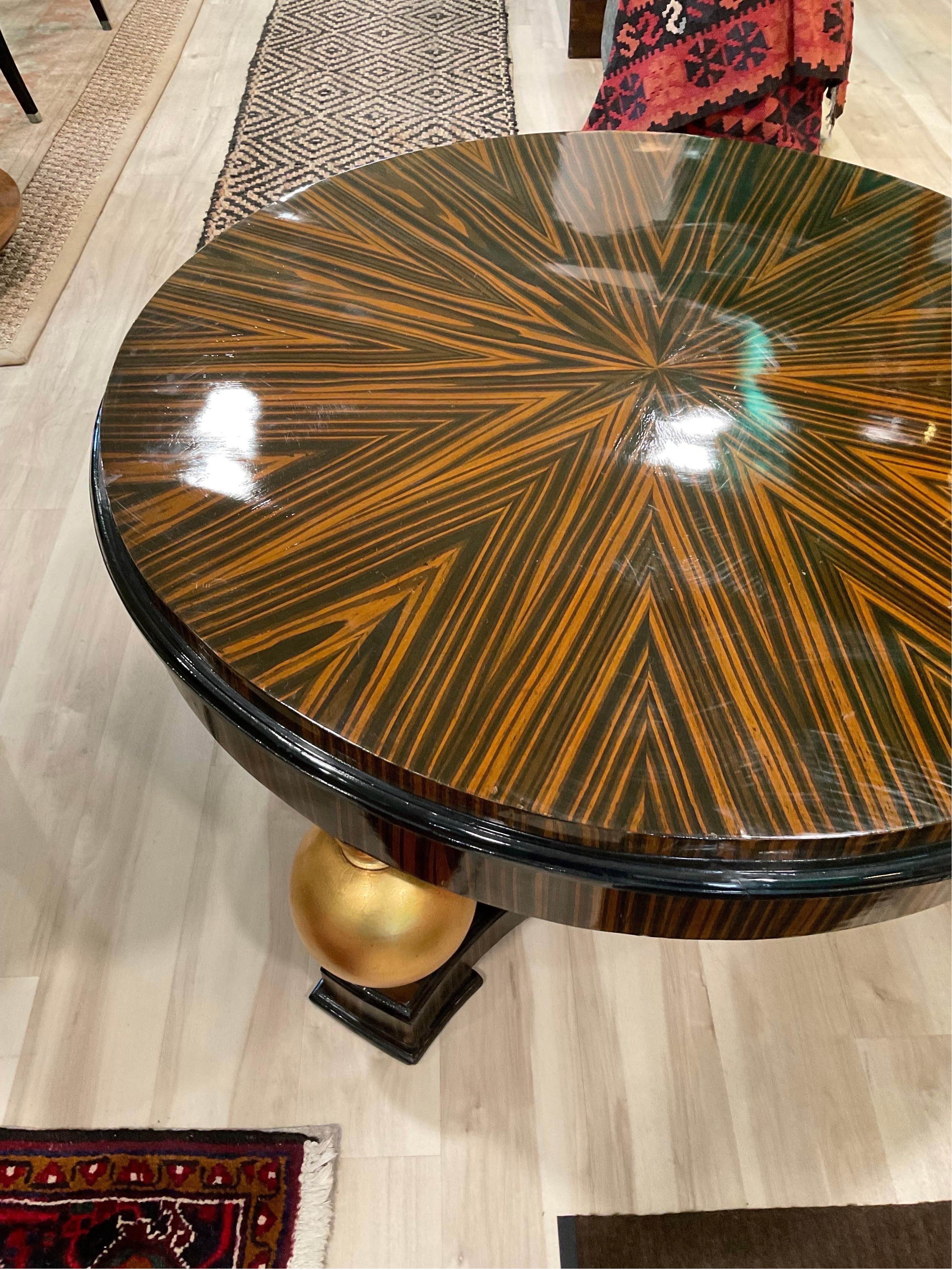 1940s Swedish Art Deco Coffee Table in Zebrano Wood In Good Condition For Sale In Hartville, OH