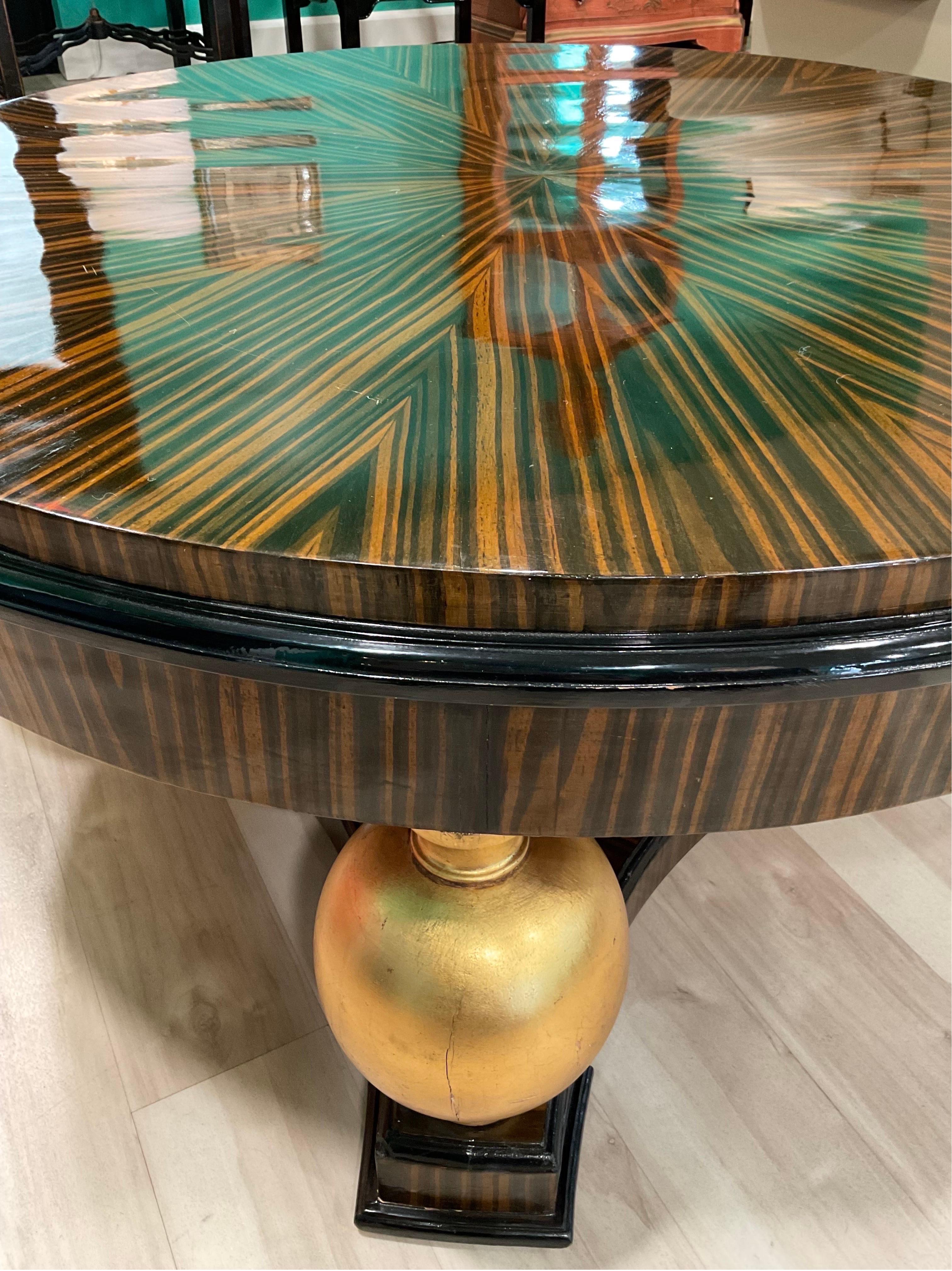 Mid-20th Century 1940s Swedish Art Deco Coffee Table in Zebrano Wood For Sale