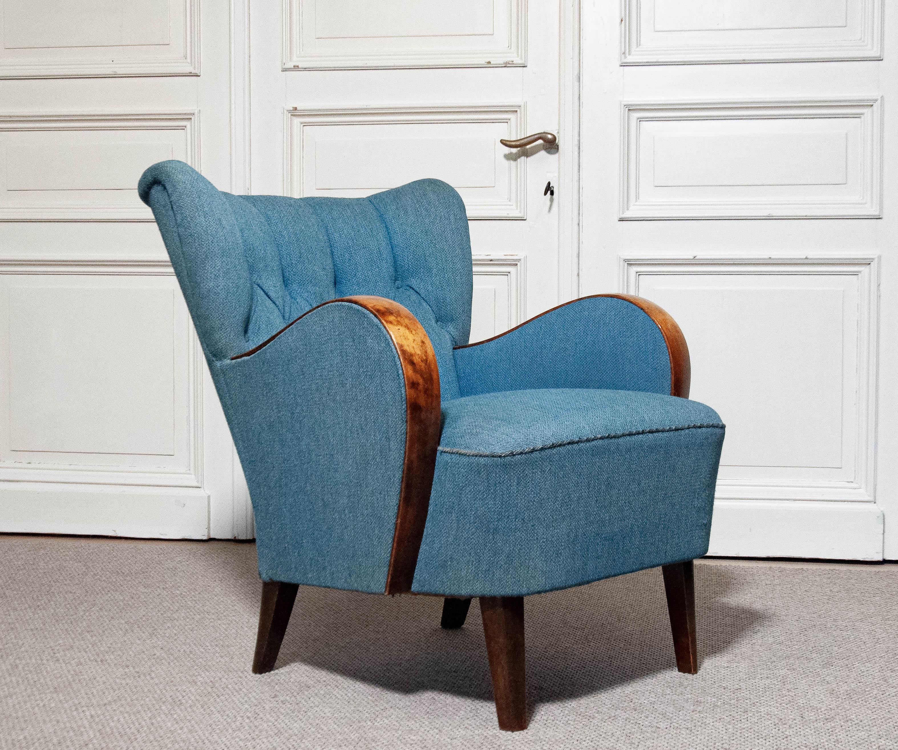 1940s Swedish Art Nouveau Chair In Fair Condition For Sale In Silvolde, Gelderland