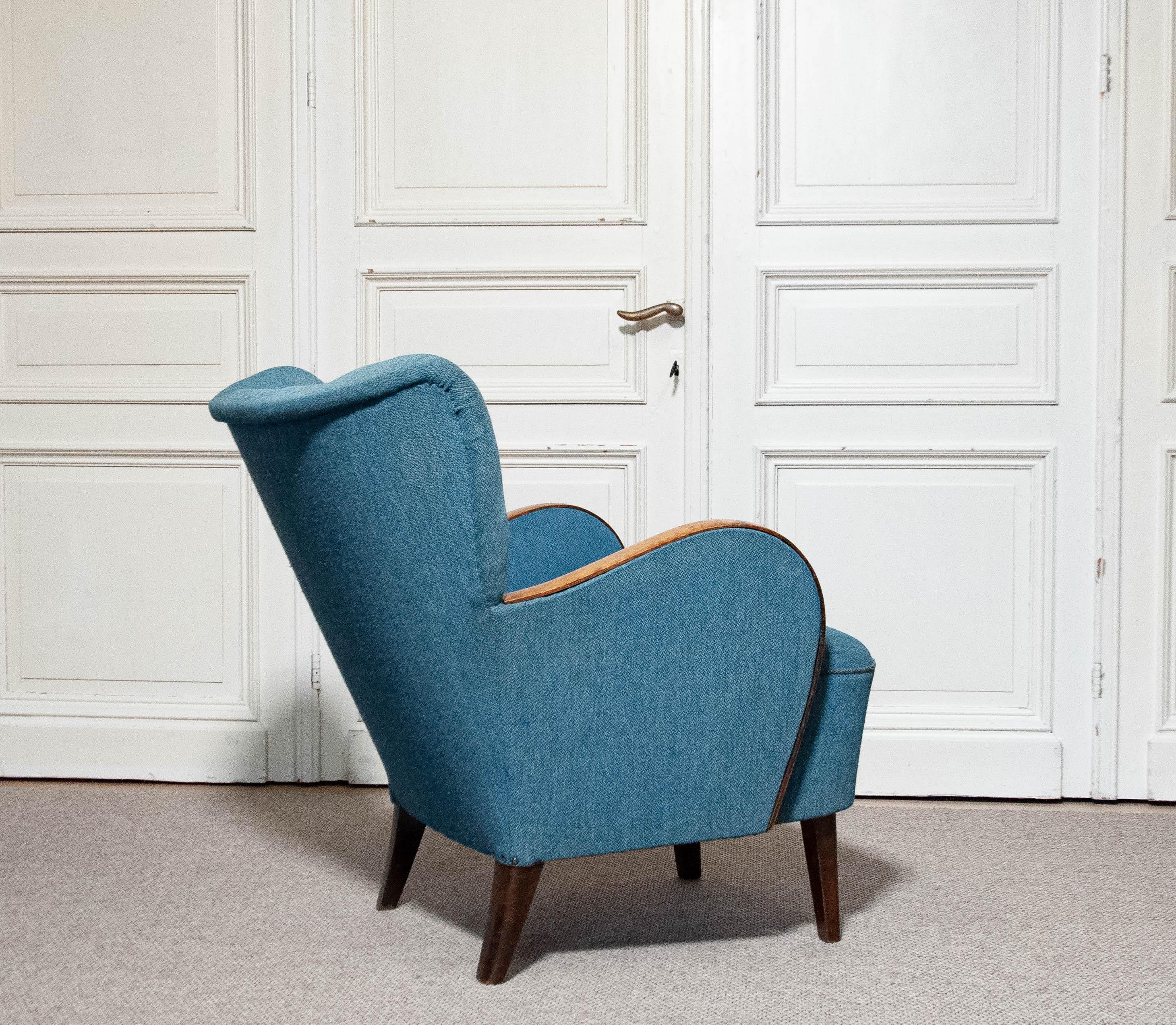 Fabric 1940s Swedish Art Nouveau Chair For Sale
