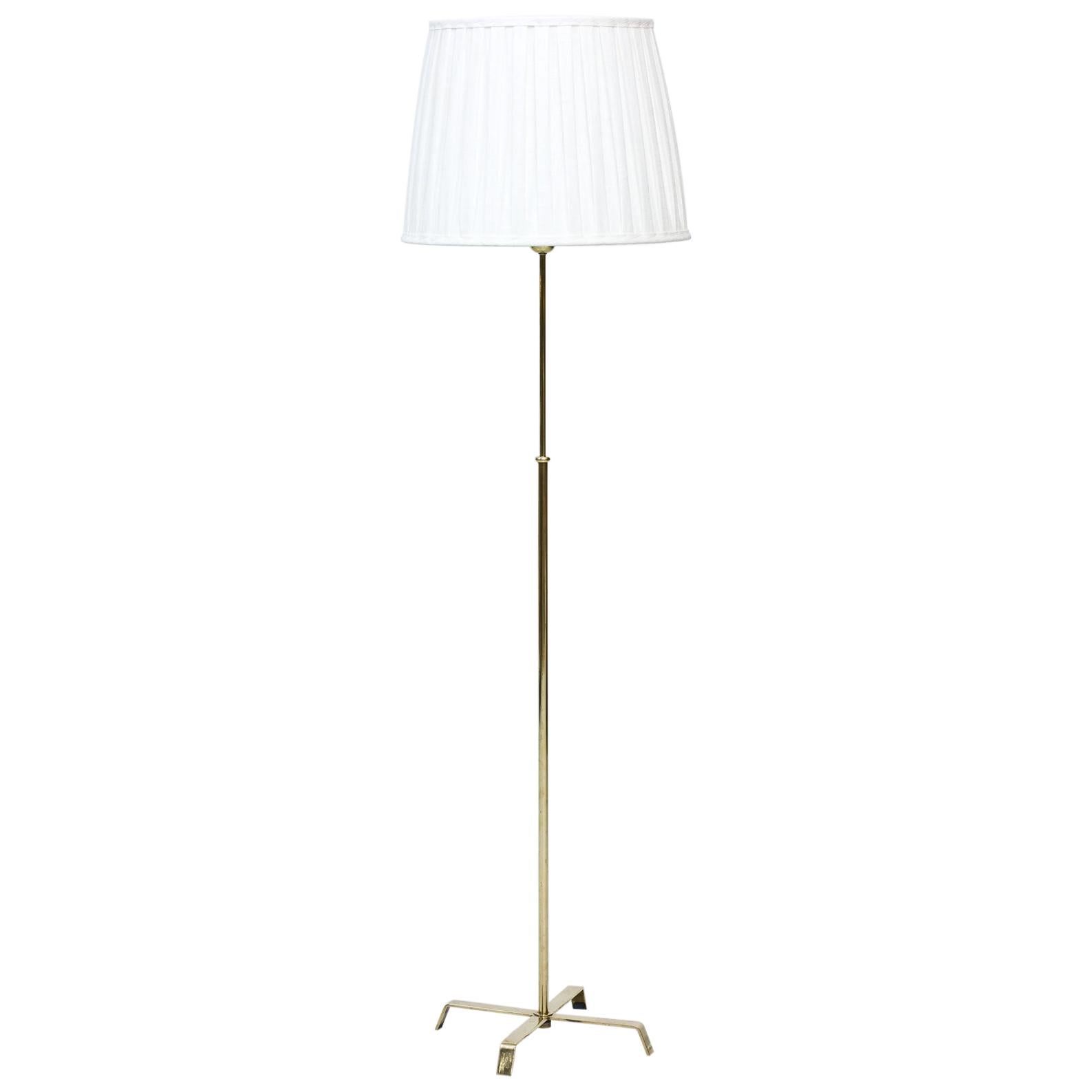 1940s Swedish Brass Floor Lamp by Böhlmarks
