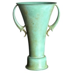 1940s Swedish Bronze Handled Vase by Ystad Metall Bronze