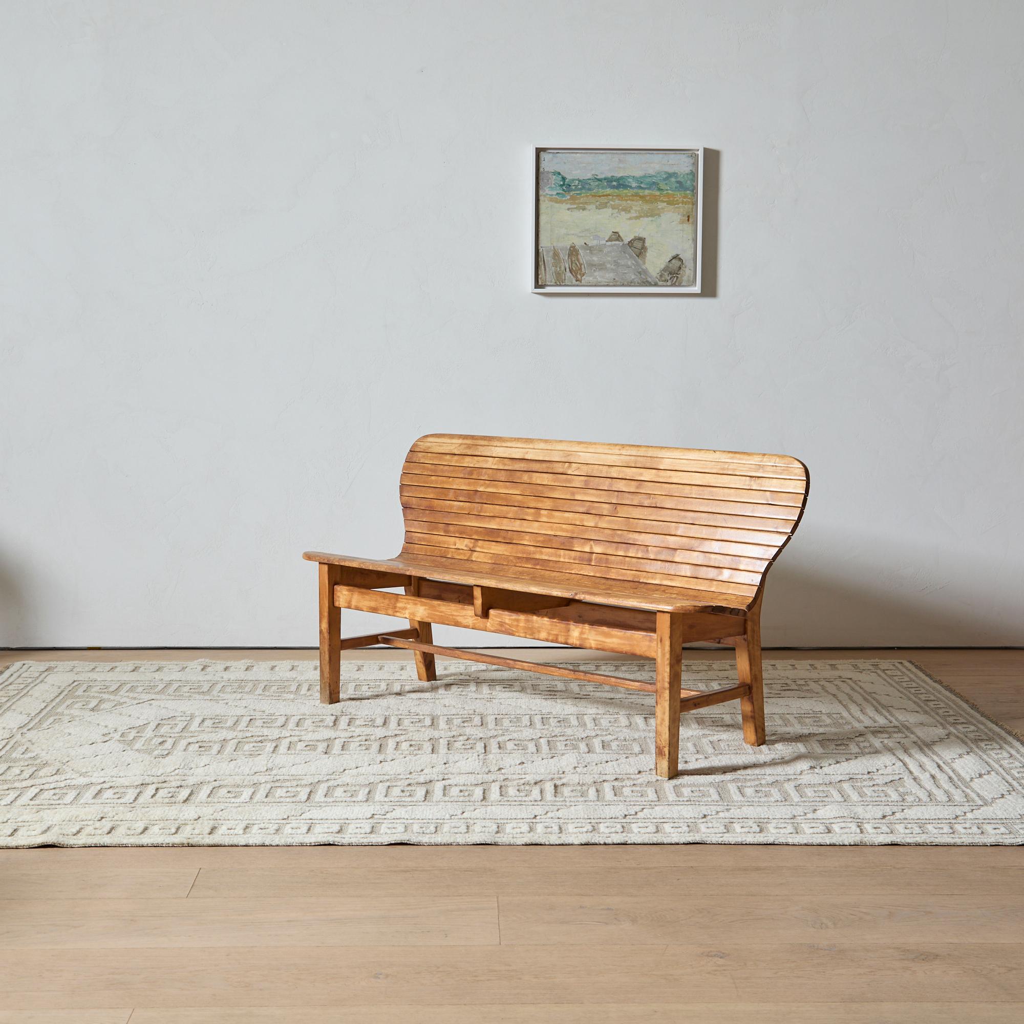 1940s Swedish Cabinetmasters Slatted Bench For Sale 4