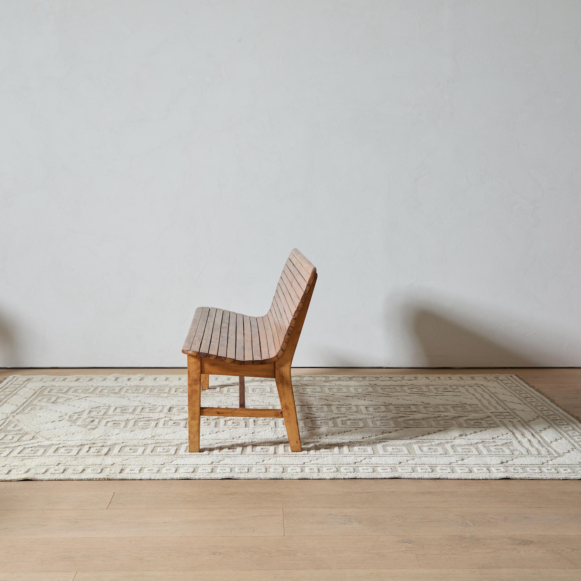 1940s Swedish Cabinetmasters Slatted Bench In Good Condition For Sale In Long Island City, NY