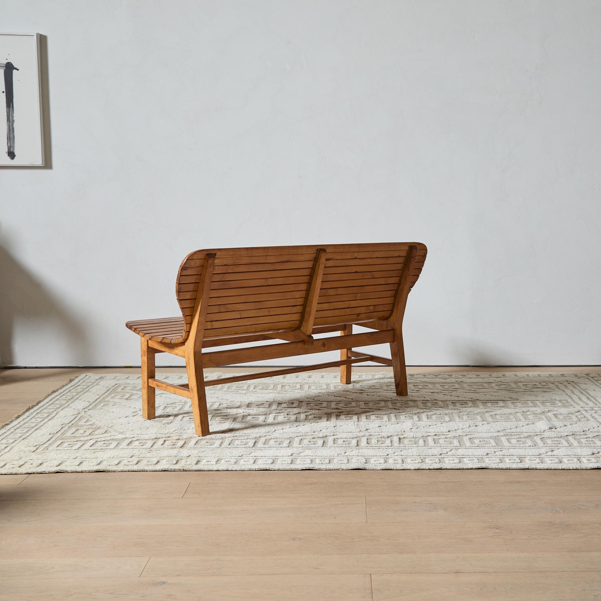 20th Century 1940s Swedish Cabinetmasters Slatted Bench For Sale