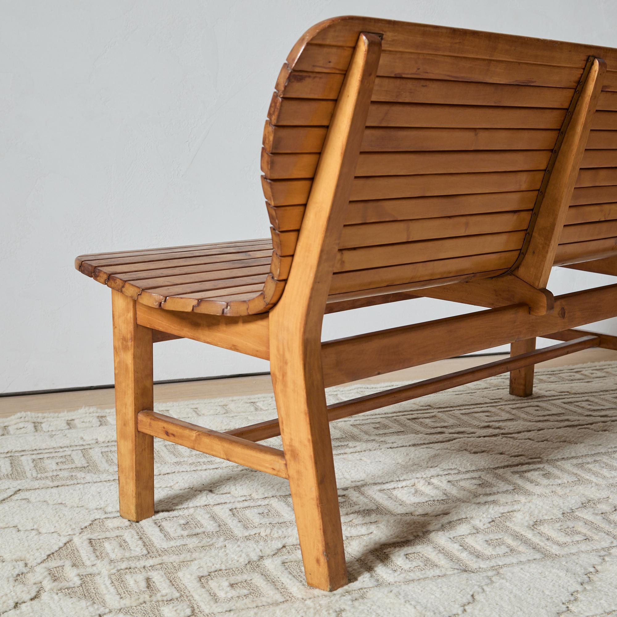 1940s Swedish Cabinetmasters Slatted Bench For Sale 2