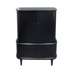 1940s Swedish Ebonised Tall Cabinet in the Style of Designer Alex Larsson