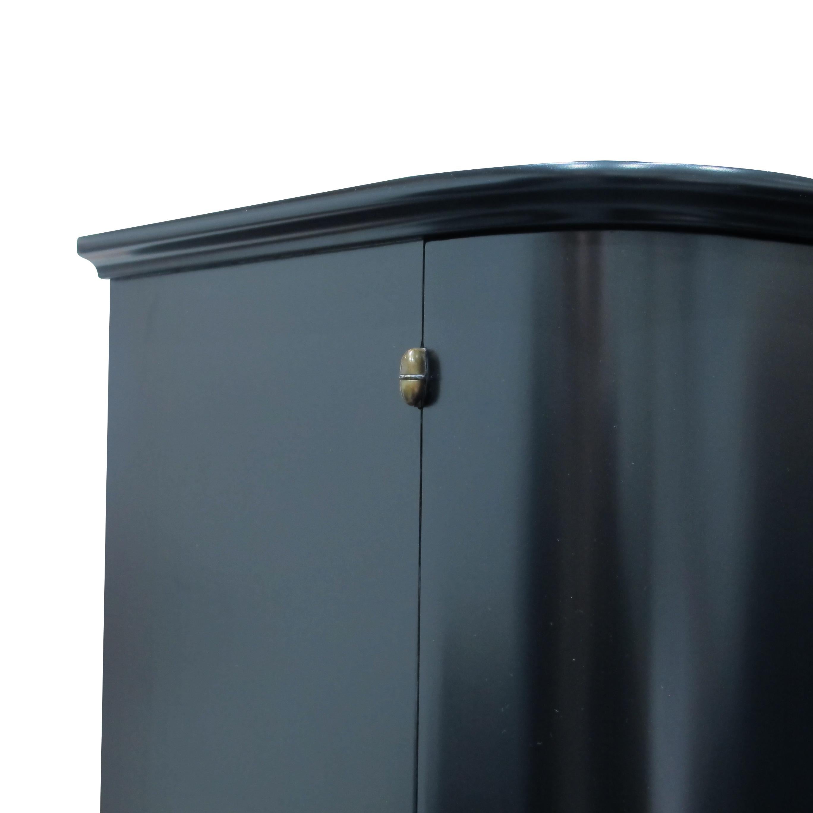 1940s Swedish Ebonised Tall Cabinet in the Style of Designer Alex Larsson In Good Condition In London, GB