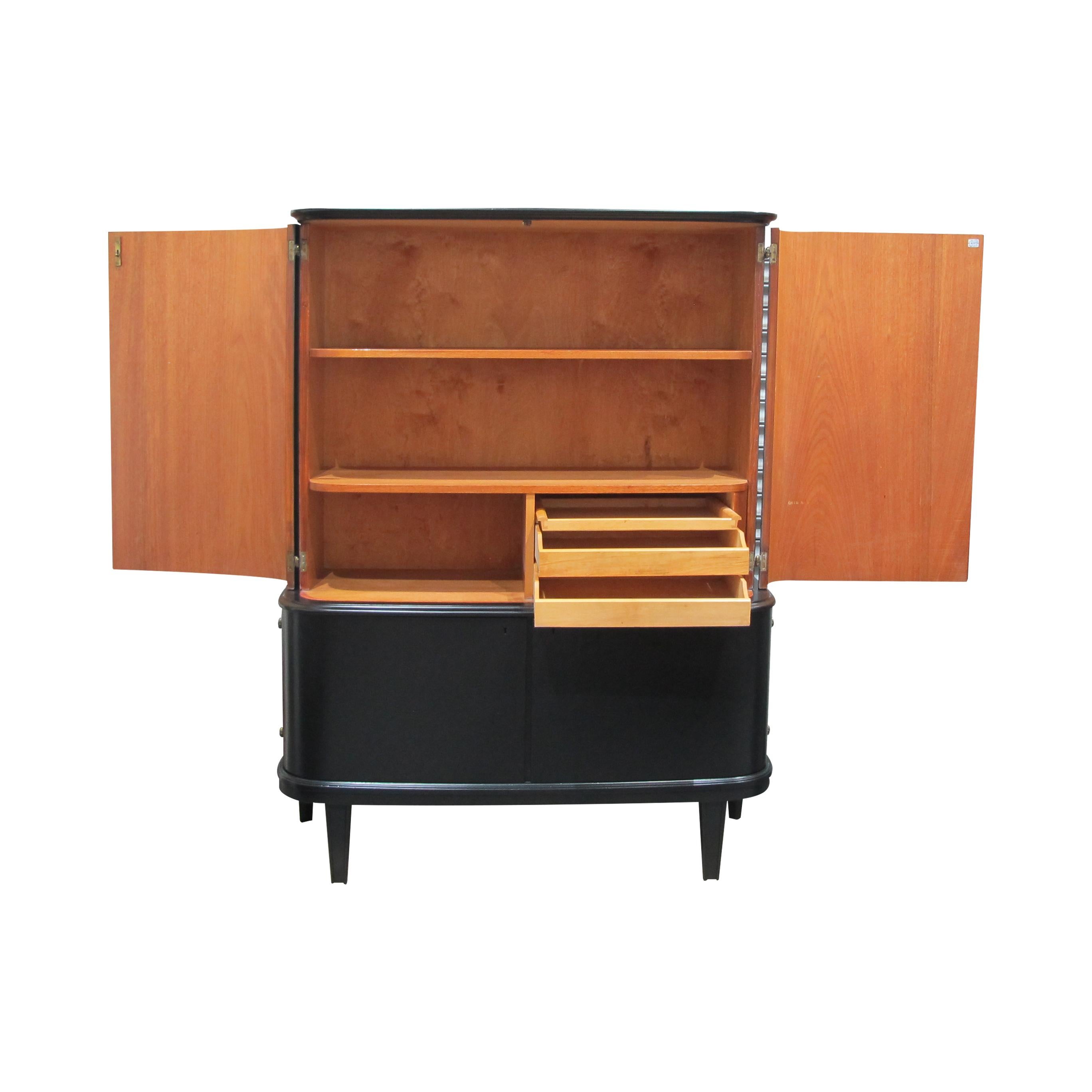 1940s Swedish Ebonised Tall Cabinet in the Style of Designer Alex Larsson 2